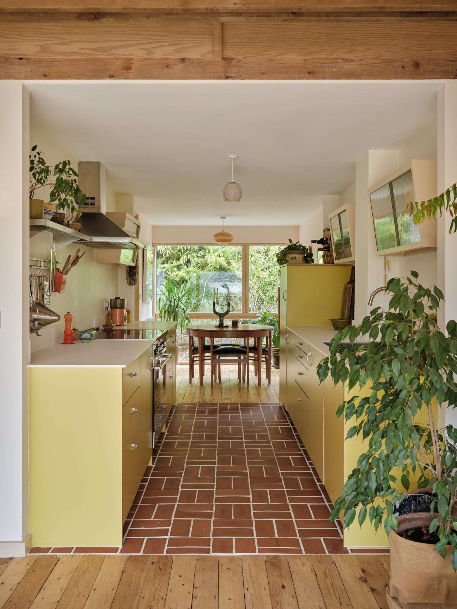 IKEA plywood kitchen fronts yellow gold made in ply