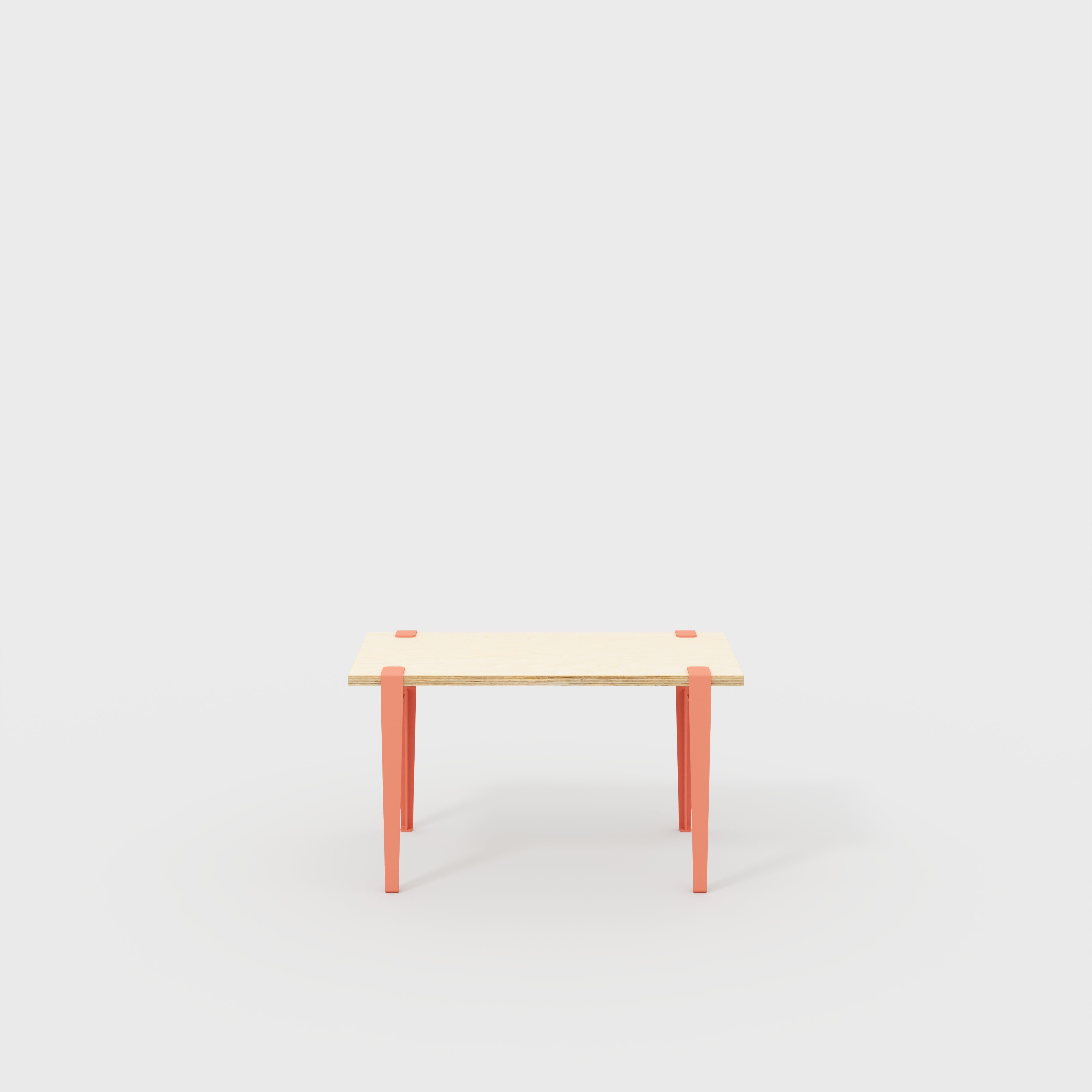 Plywood Kids Desk with Flamingo Pink Tiptoe Legs - Plywood Birch - 800(w) x 400(d) x 500(h)