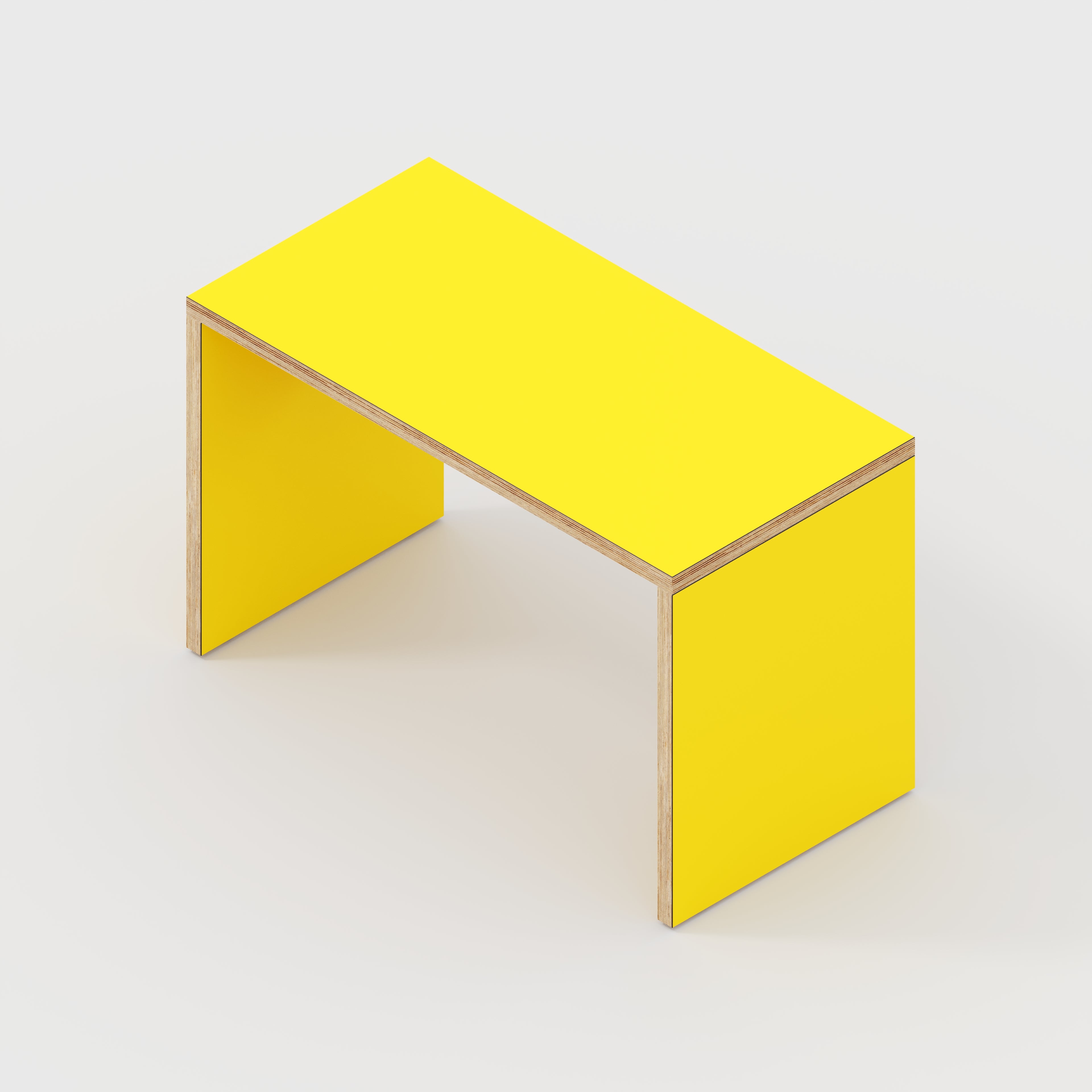 Plywood Kids Desk with Solid Sides - Formica Chrome Yellow - 800(w) x 400(d) x 500(h)