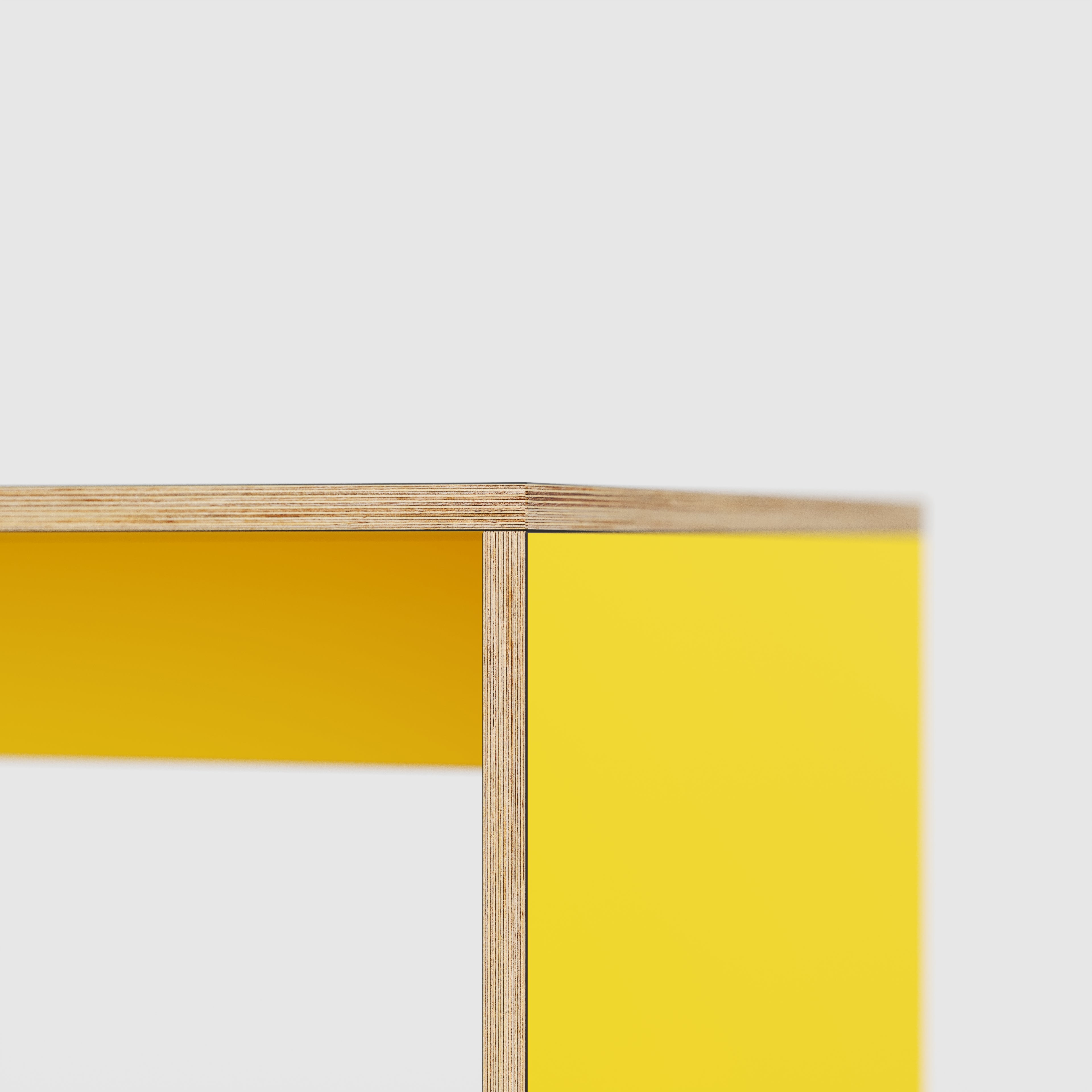 Plywood Kids Desk with Solid Sides - Formica Chrome Yellow - 800(w) x 400(d) x 500(h)