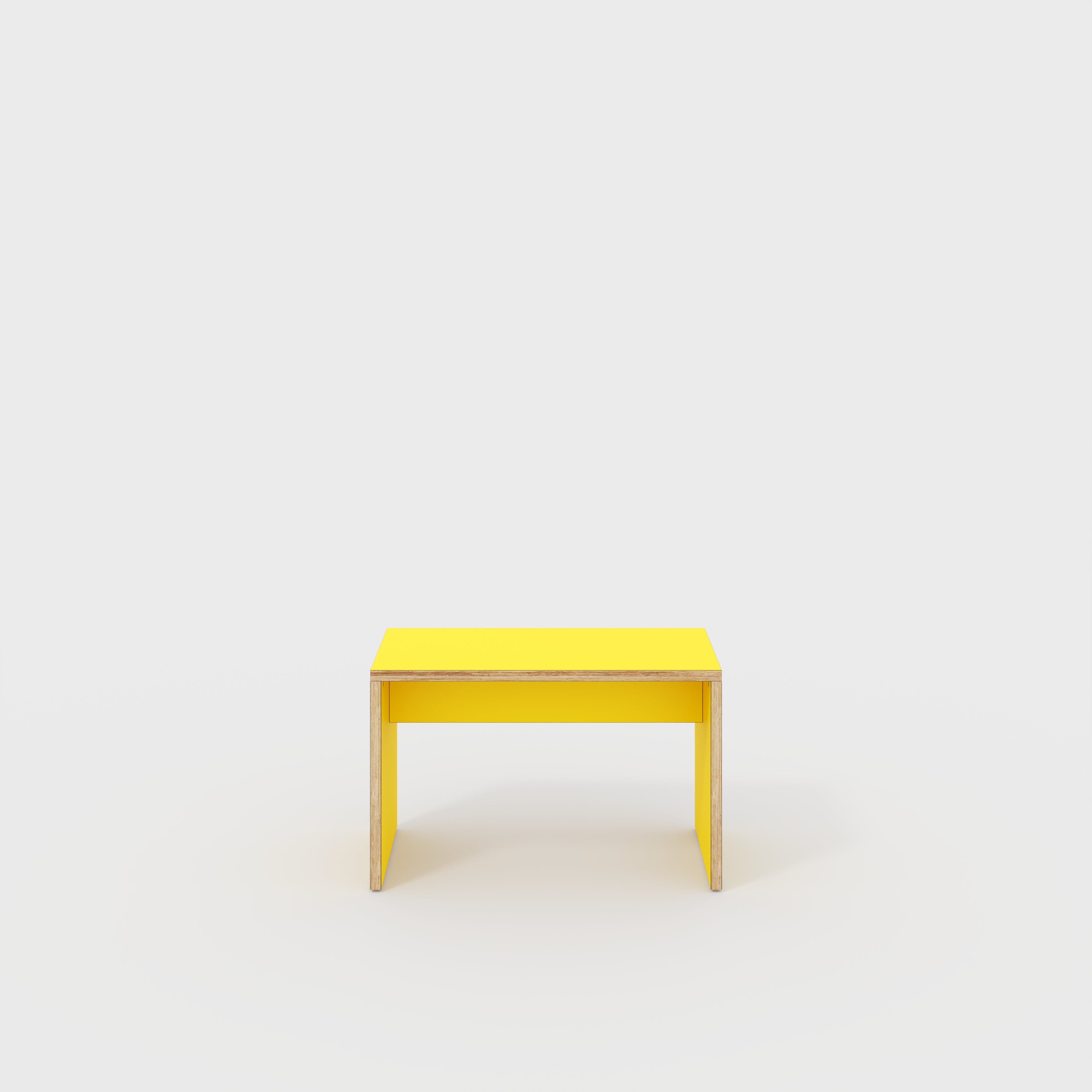 Plywood Kids Desk with Solid Sides - Formica Chrome Yellow - 800(w) x 400(d) x 500(h)