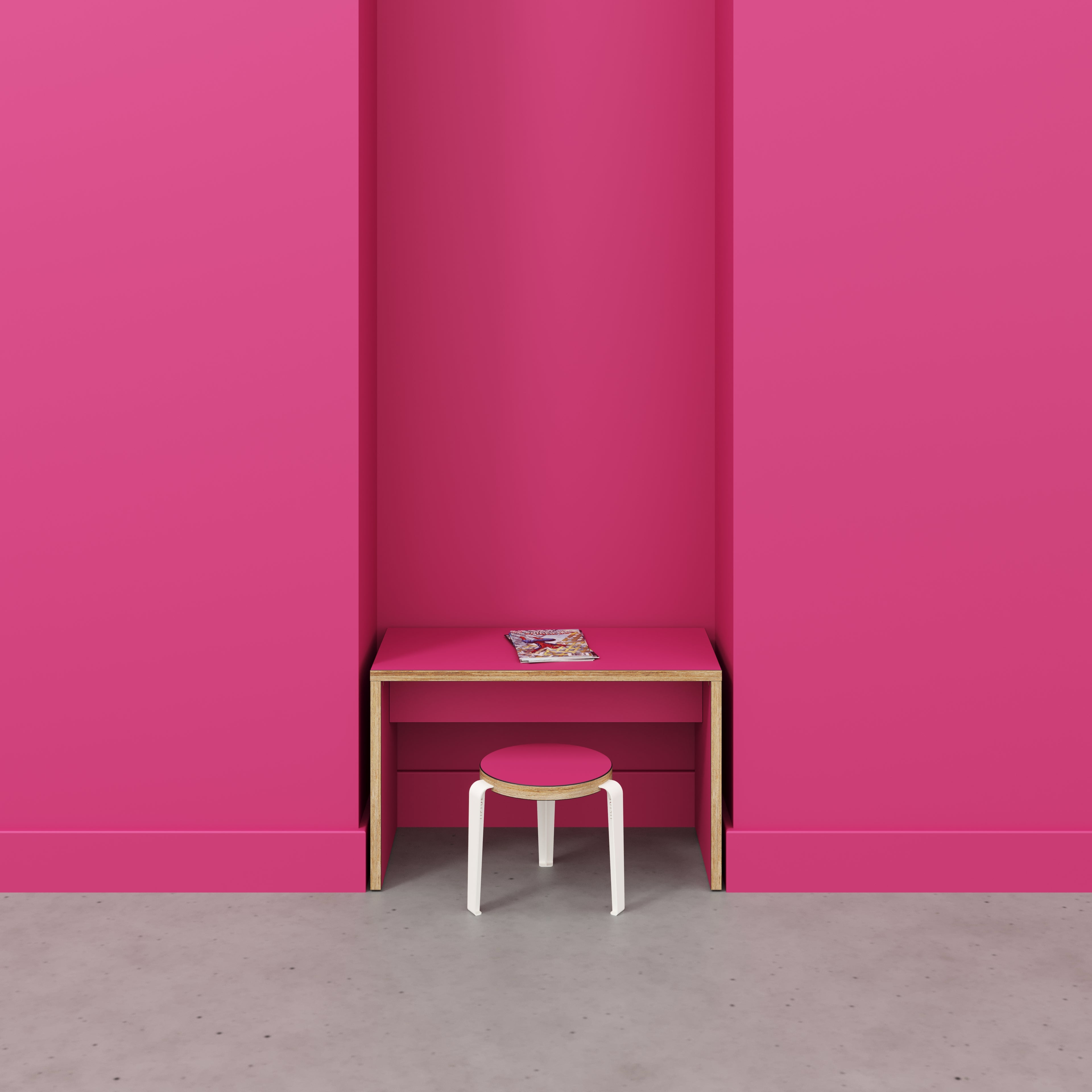 Plywood Kids Desk with Solid Sides - Formica Juicy Pink - 800(w) x 400(d) x 500(h)