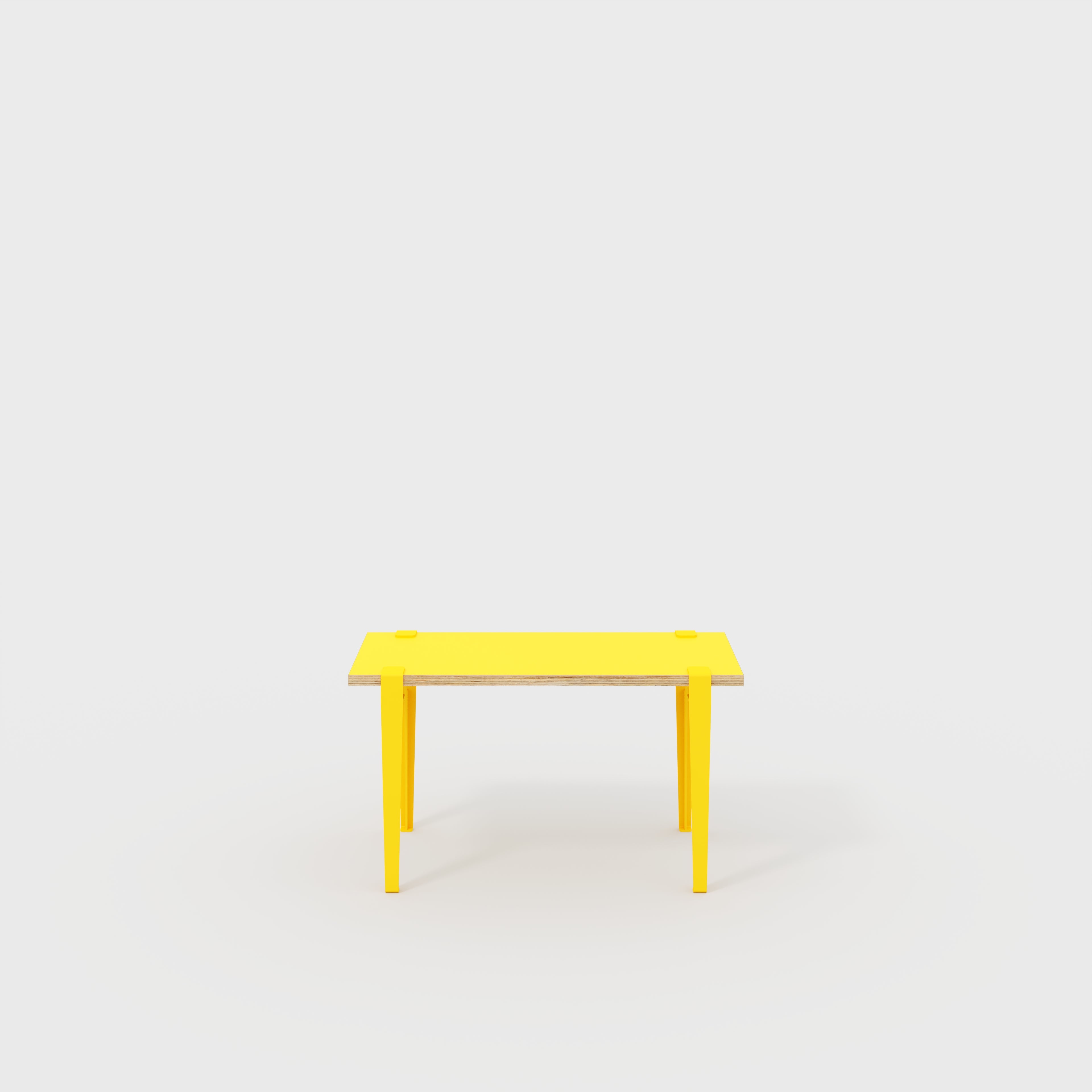 Kids Desk with Sun Yellow Tiptoe Legs - Formica Chrome Yellow - 800(w) x 400(d) x 500(h)
