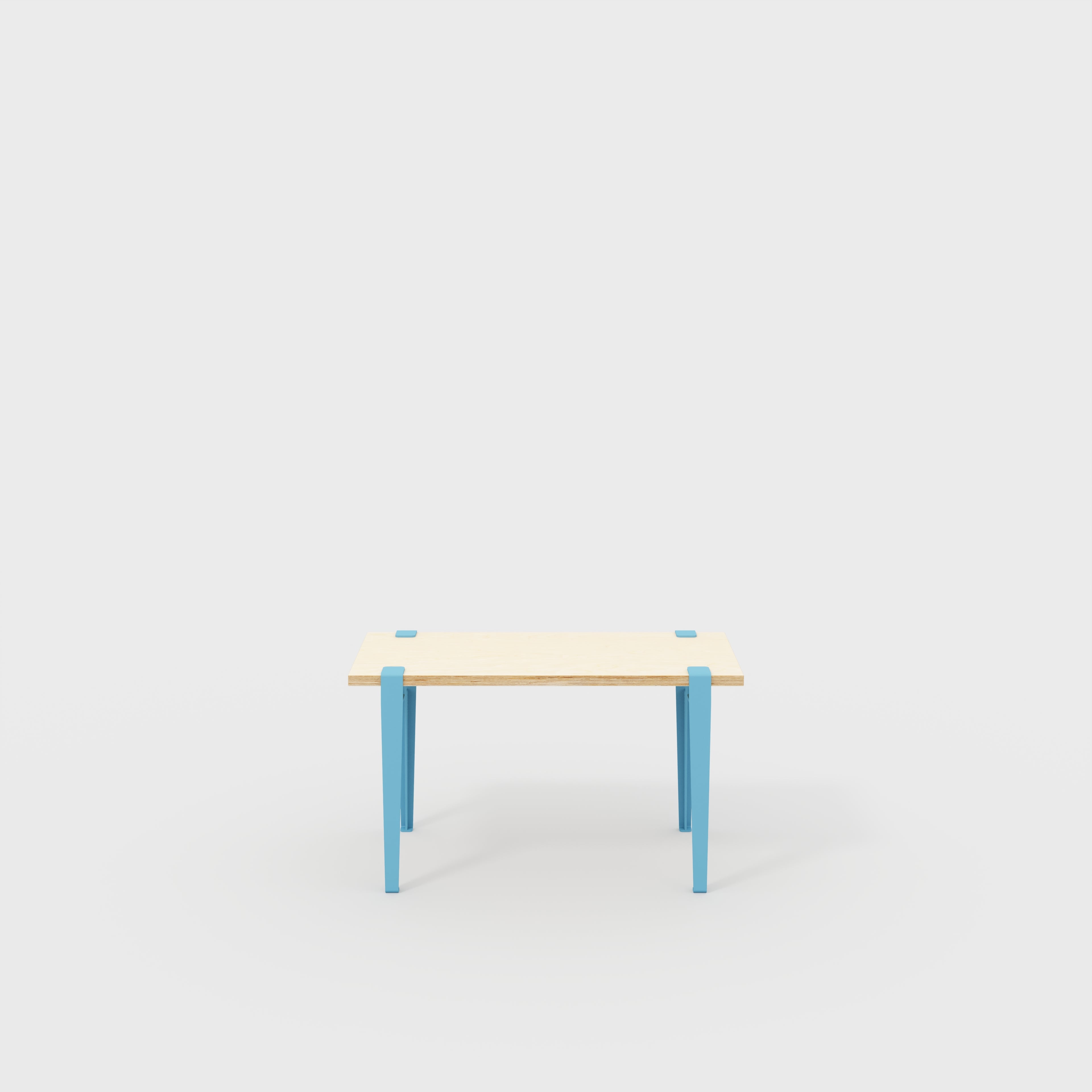 Plywood Kids Desk with Whale Blue Tiptoe Legs - Plywood Birch - 800(w) x 400(d) x 500(h)