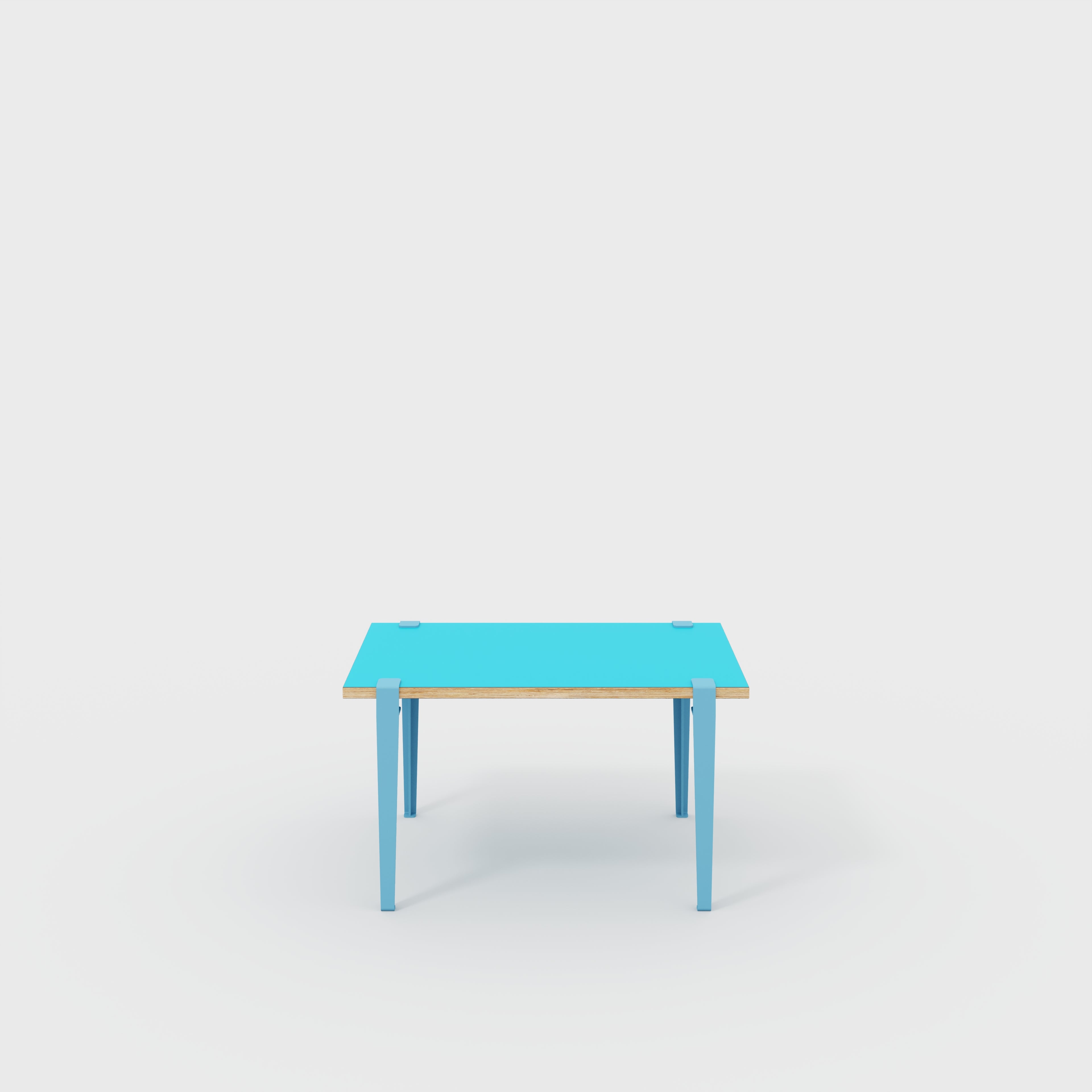 Kids Table with Whale Blue Tiptoe Legs - Formica Caribbean Blue - 800(w) x 600(d) x 500(h)