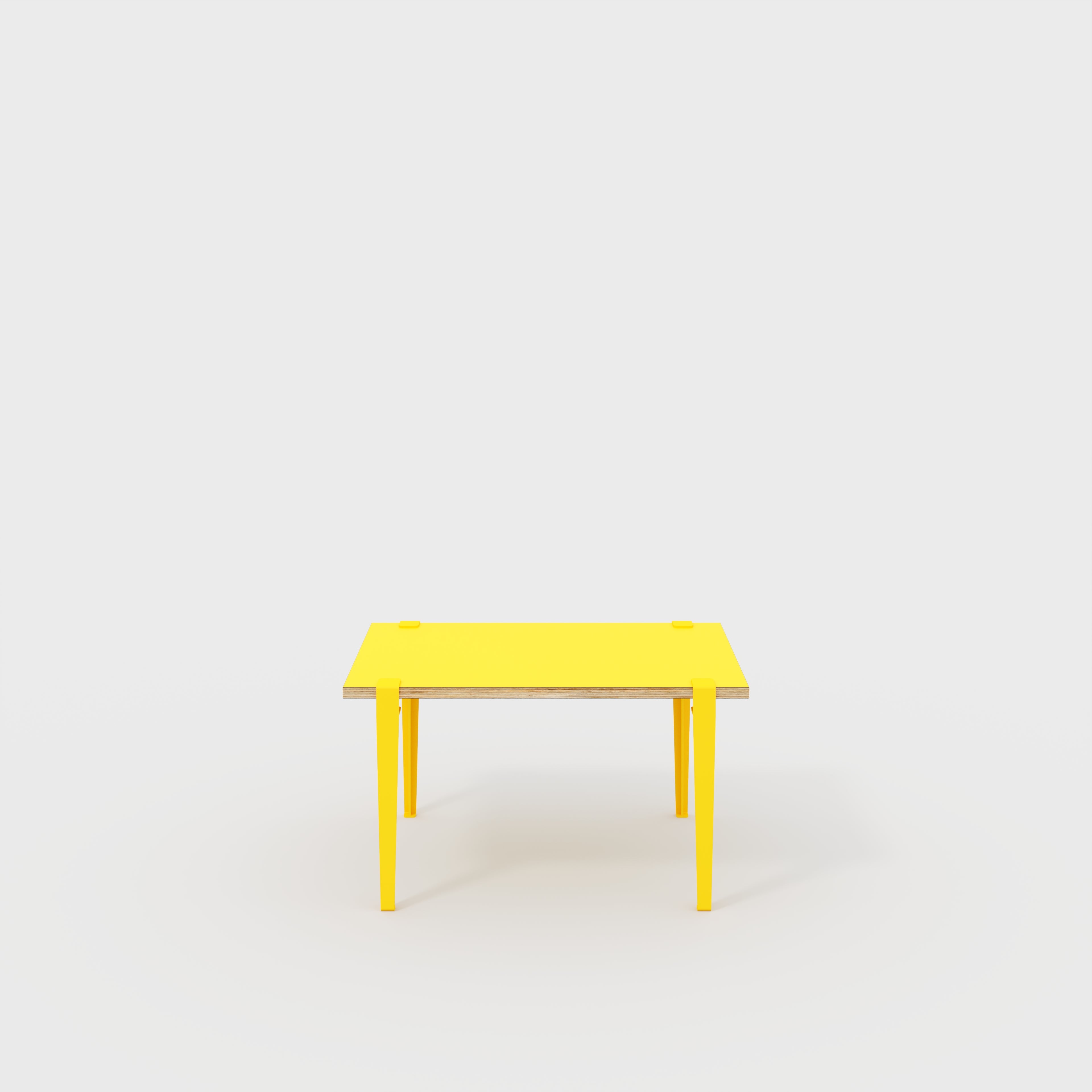 Plywood Kids Table with Sun Yellow Tiptoe Legs - Formica Chrome Yellow - 800(w) x 600(d) x 500(h)
