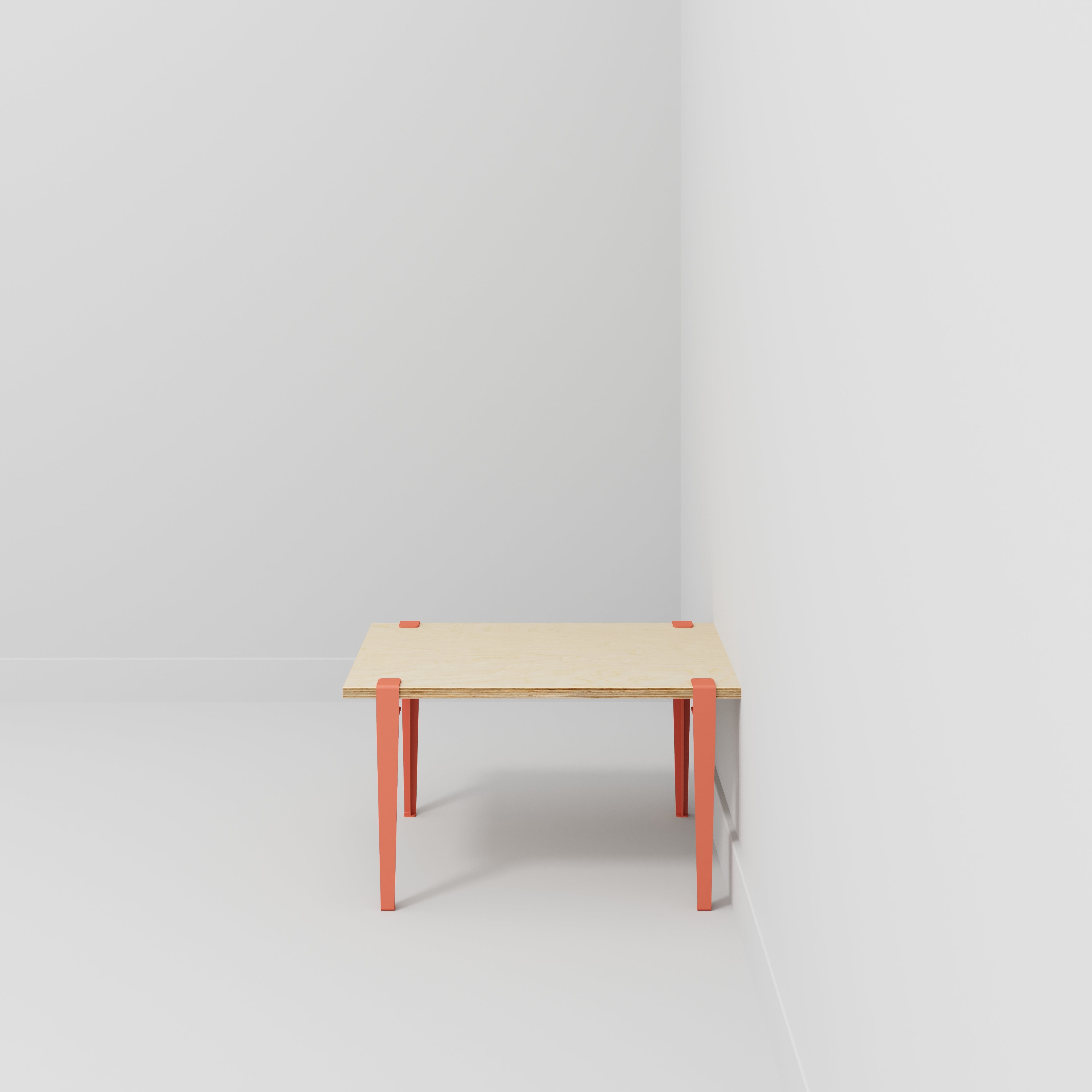 Kids Table with Flamingo Pink Tiptoe Legs - Plywood Birch - 800(w) x 600(d) x 500(h)