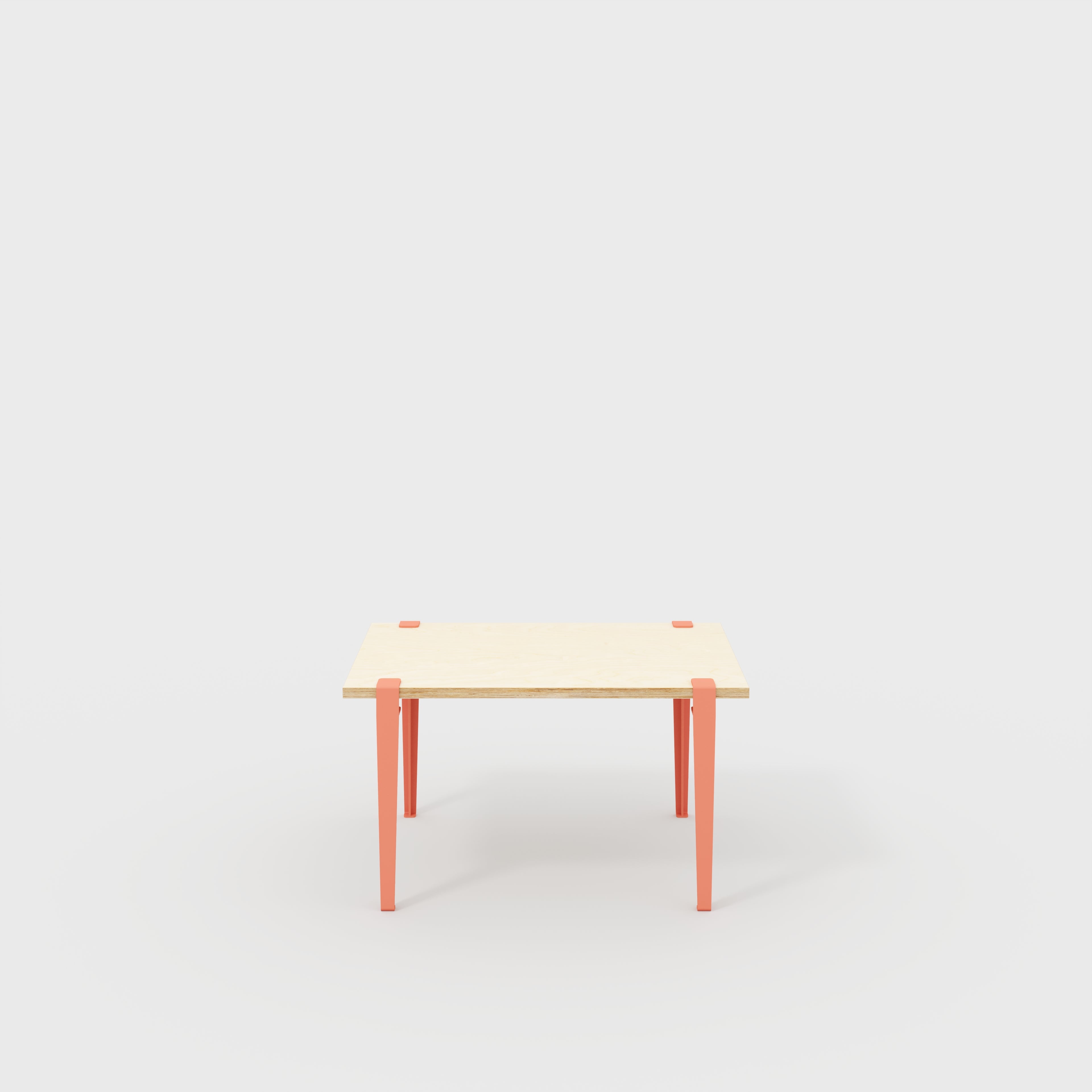 Kids Table with Flamingo Pink Tiptoe Legs - Plywood Birch - 800(w) x 600(d) x 500(h)