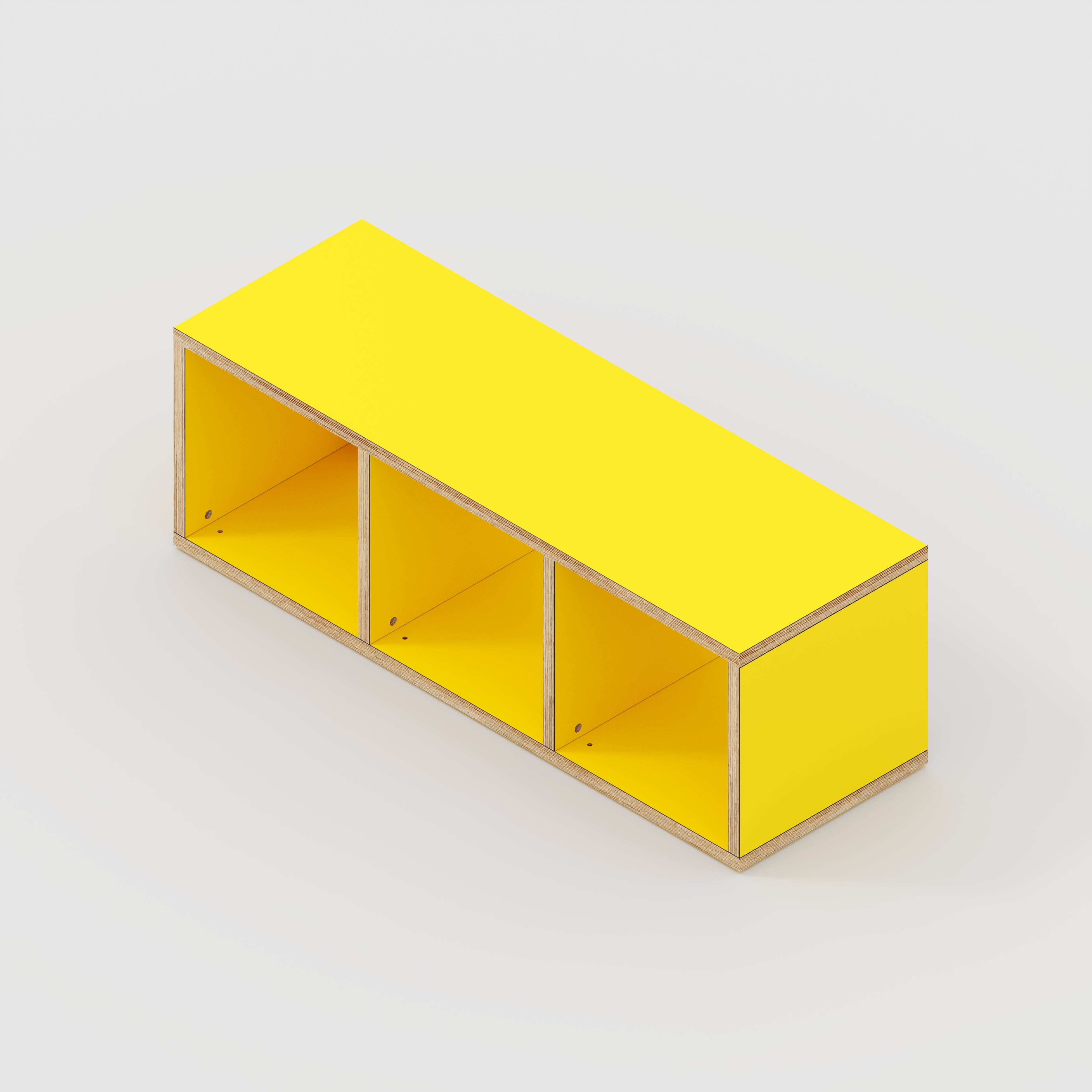 Plywood Open Shelves - Formica Chrome Yellow - 1200(w) x 400(d) x 400(h)