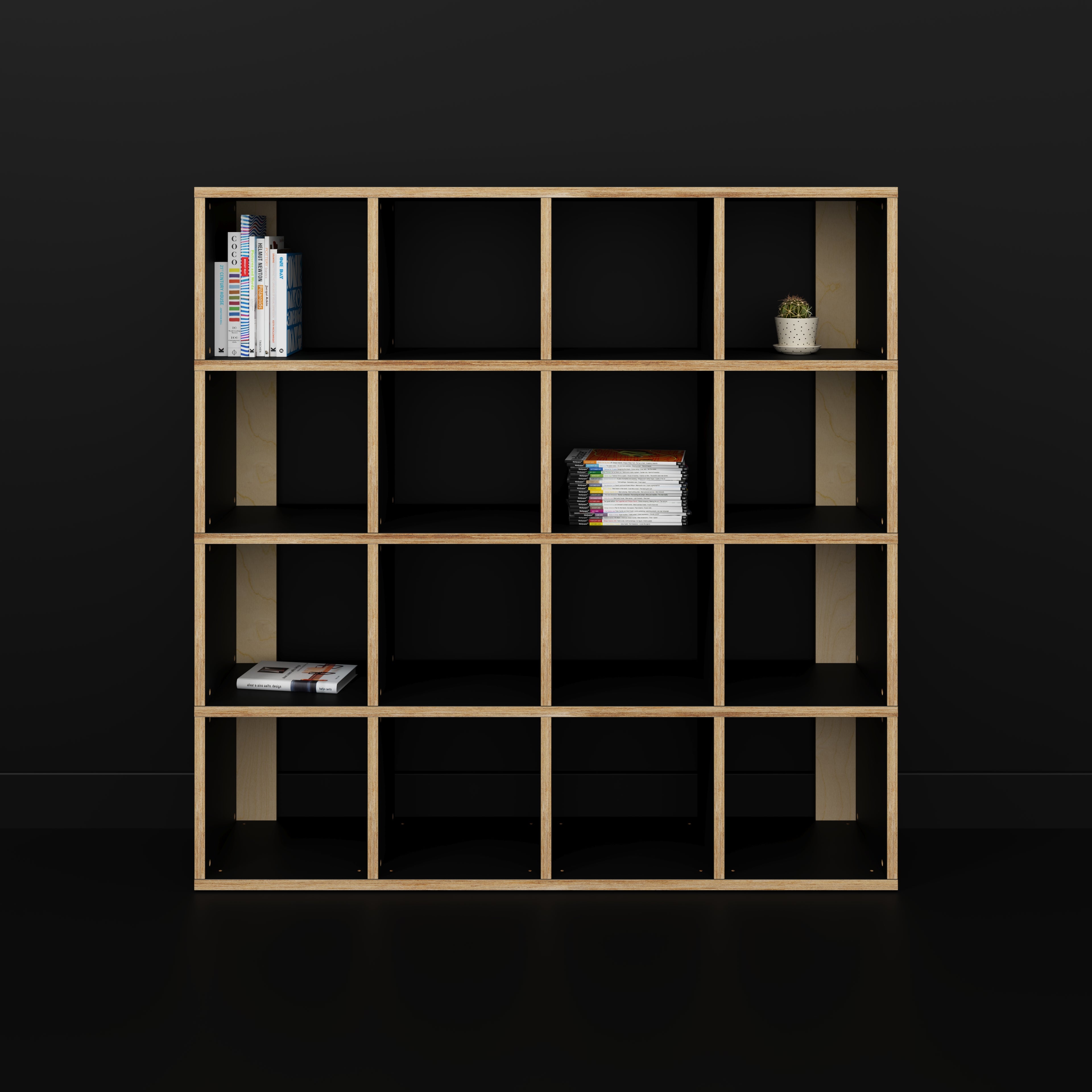 Plywood Open Shelves - Formica Diamond Black - 1600(w) x 400(d) x 1600(h)