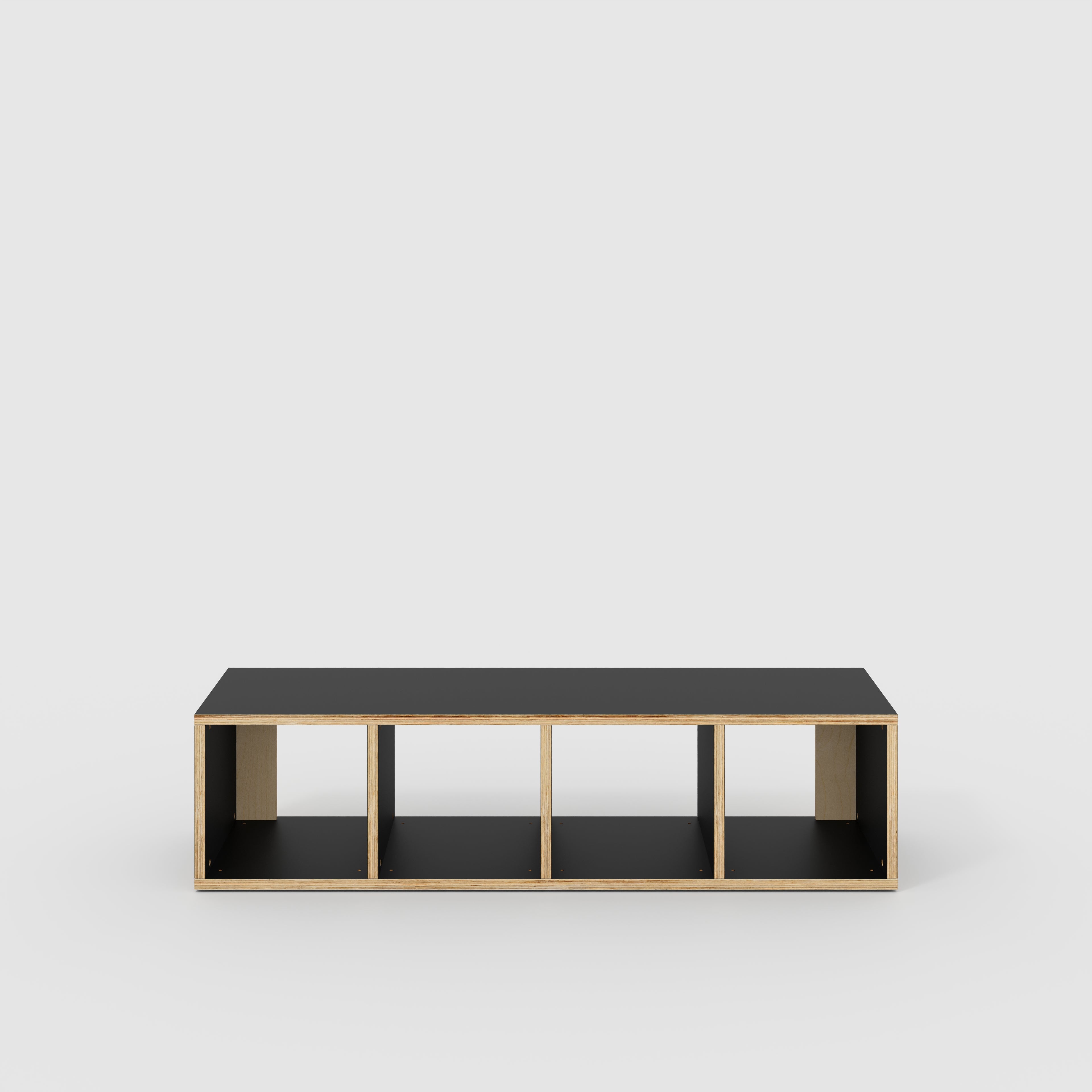 Plywood Open Shelves - Formica Diamond Black - 1600(w) x 400(d) x 400(h)