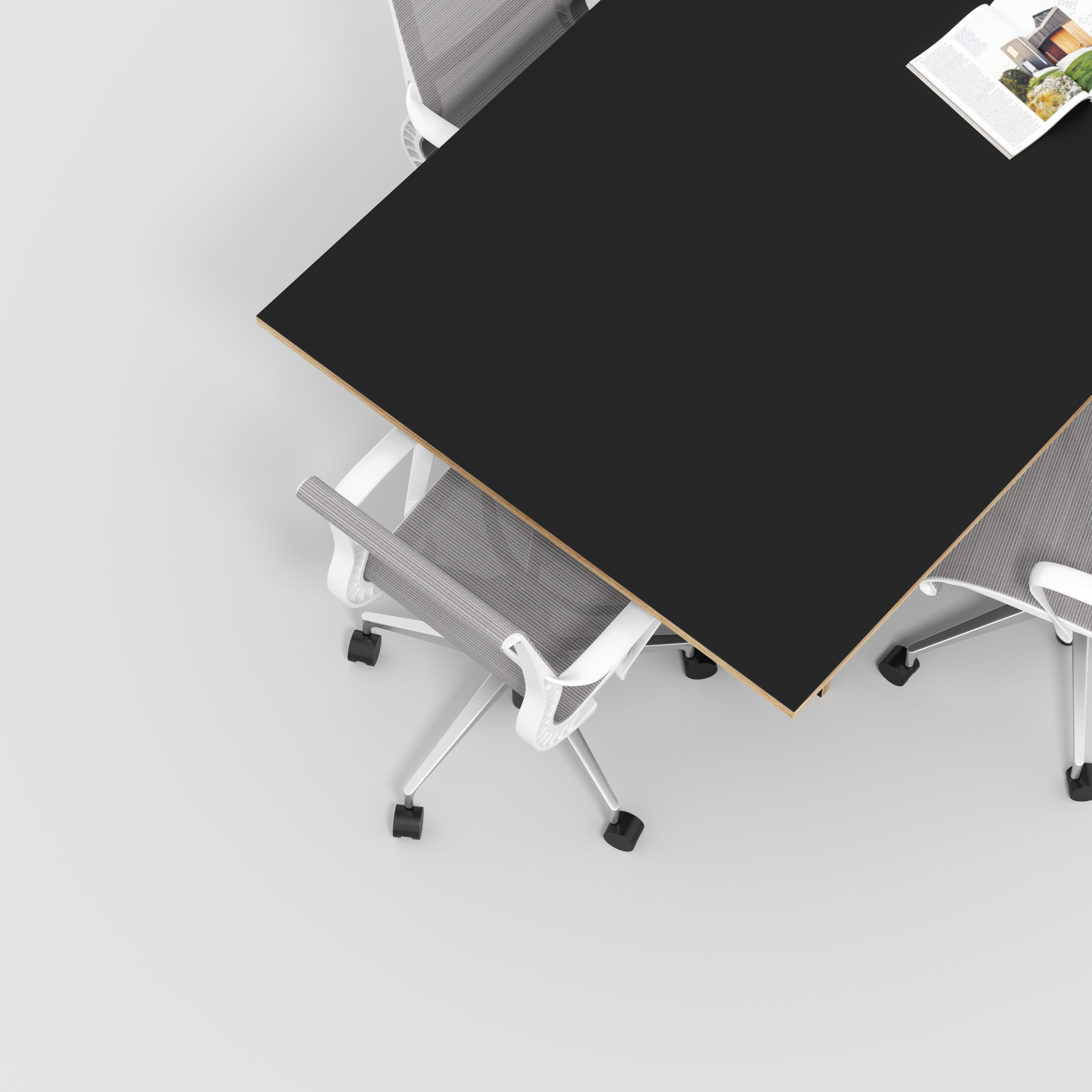 Plywood Platform Table - Formica Diamond Black - 5600(w) x 1000(d) x 750(h)