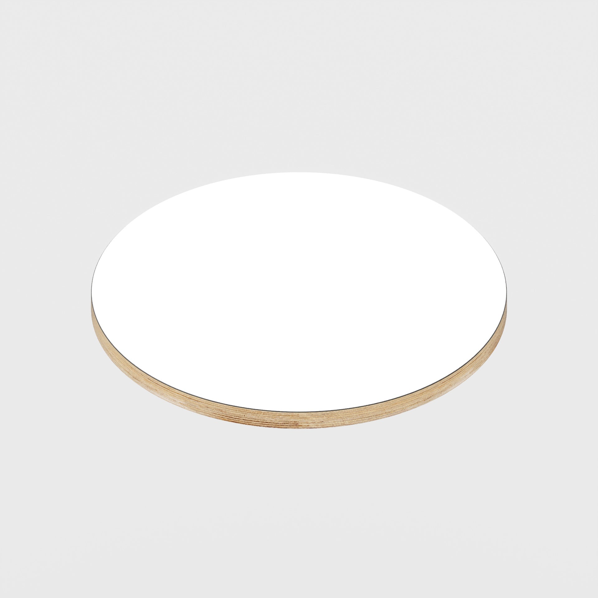Plywood Round Tabletop - Formica White - 500(dia) - 24mm