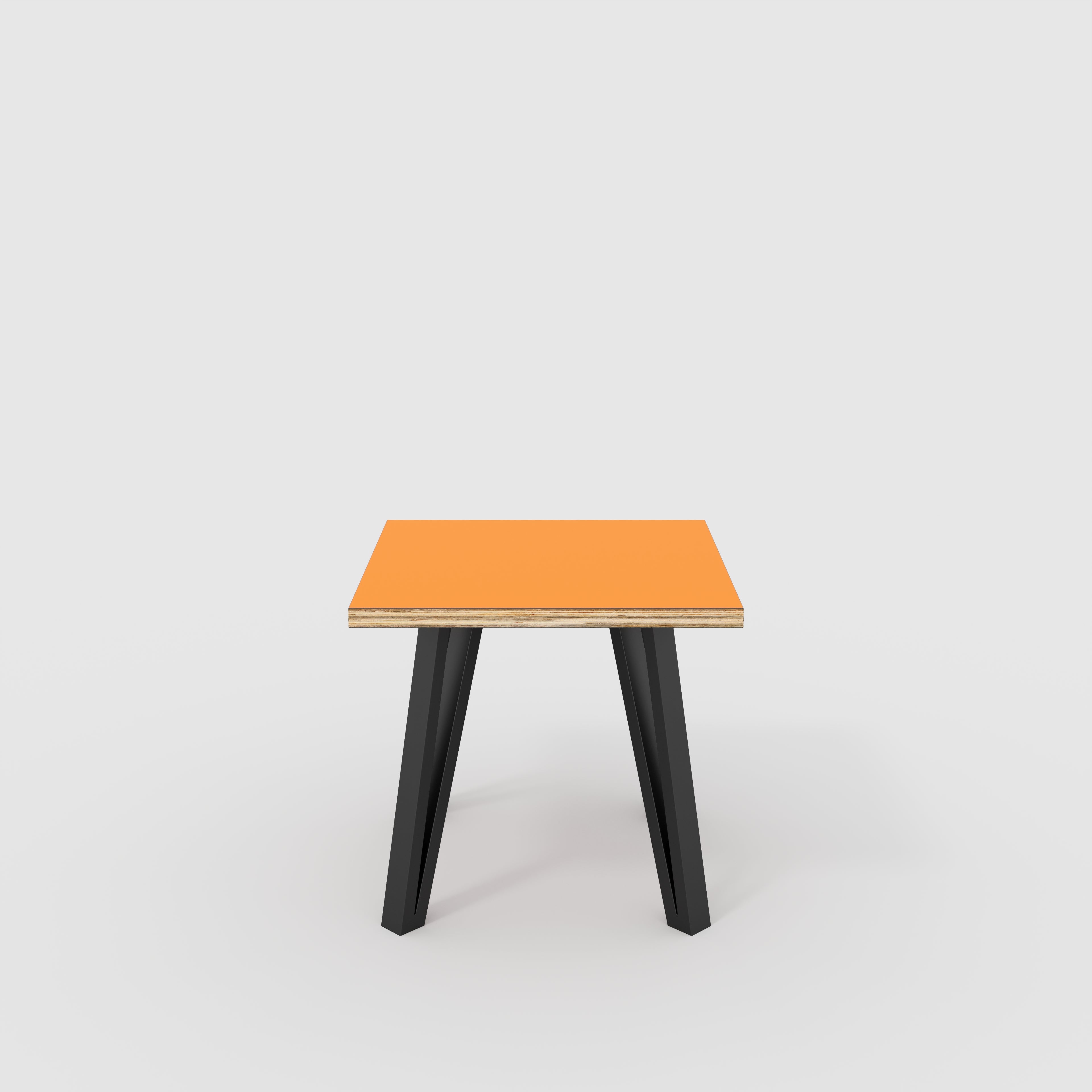 Side Table with Black Box Hairpin Legs - Formica Levante Orange - 500(w) x 500(d) x 425(h)
