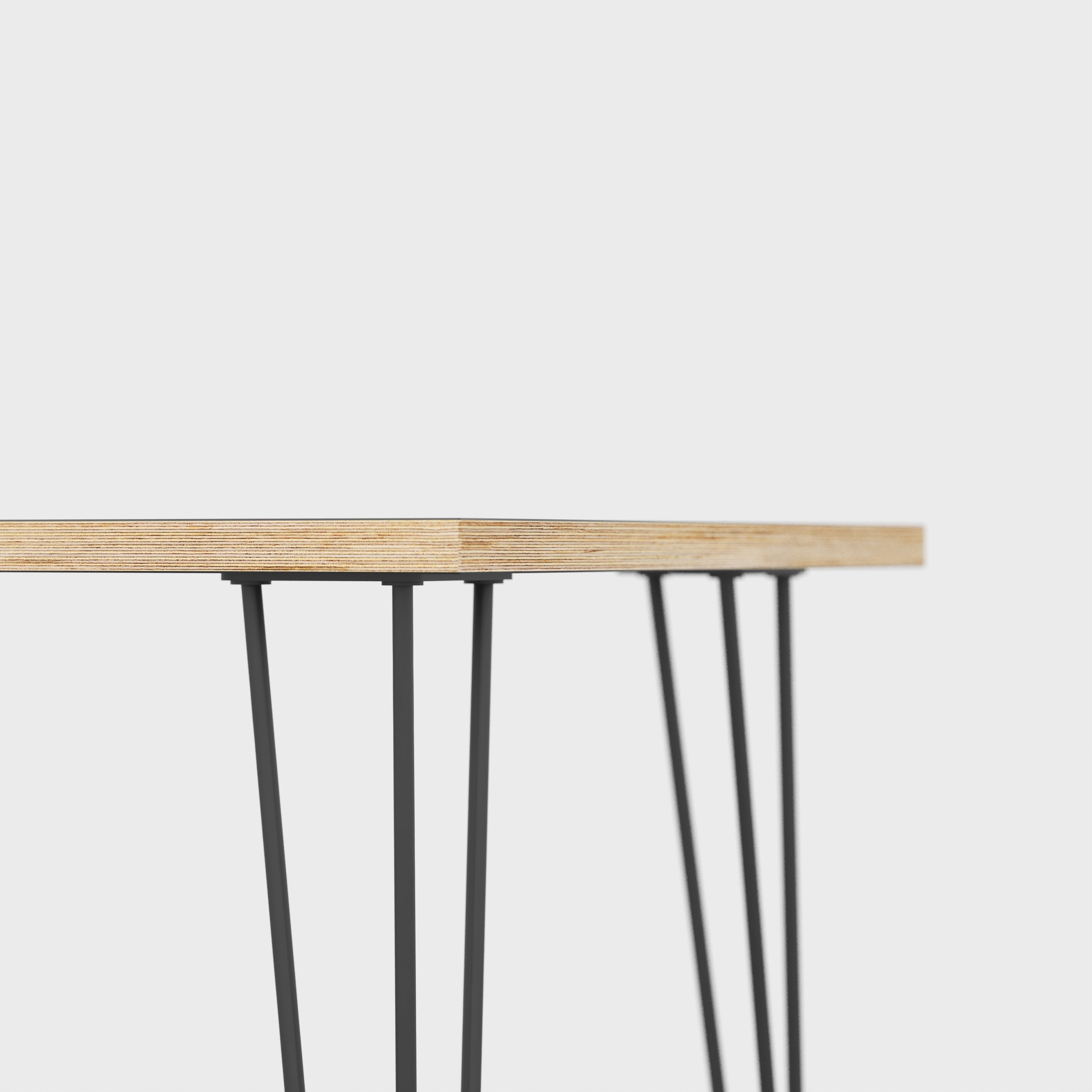 Side Table with Black Hairpin Legs - Formica Tornado Grey - 500(w) x 500(d) x 425(h)