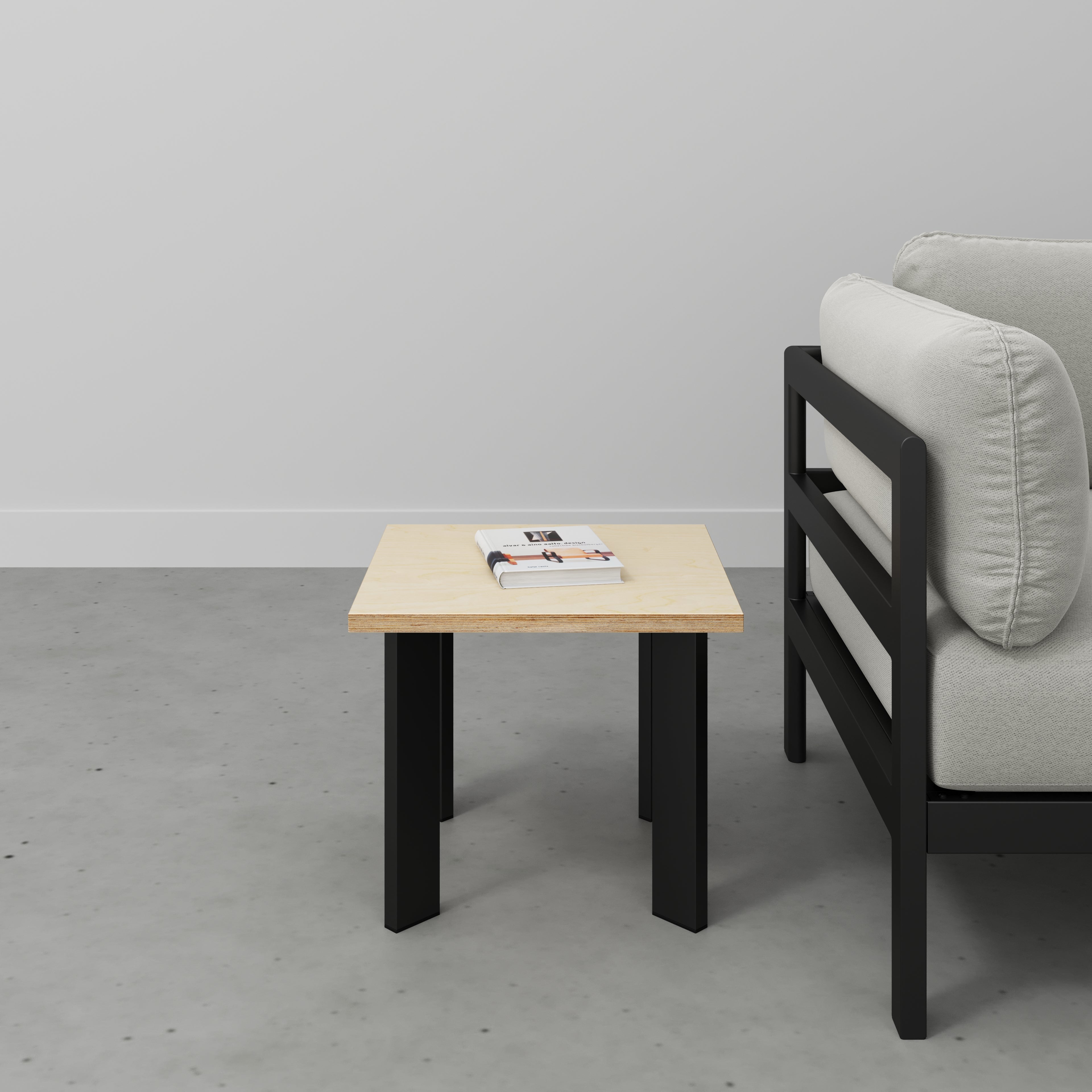 Custom Plywood Side Table with Rectangular Single Pin Legs