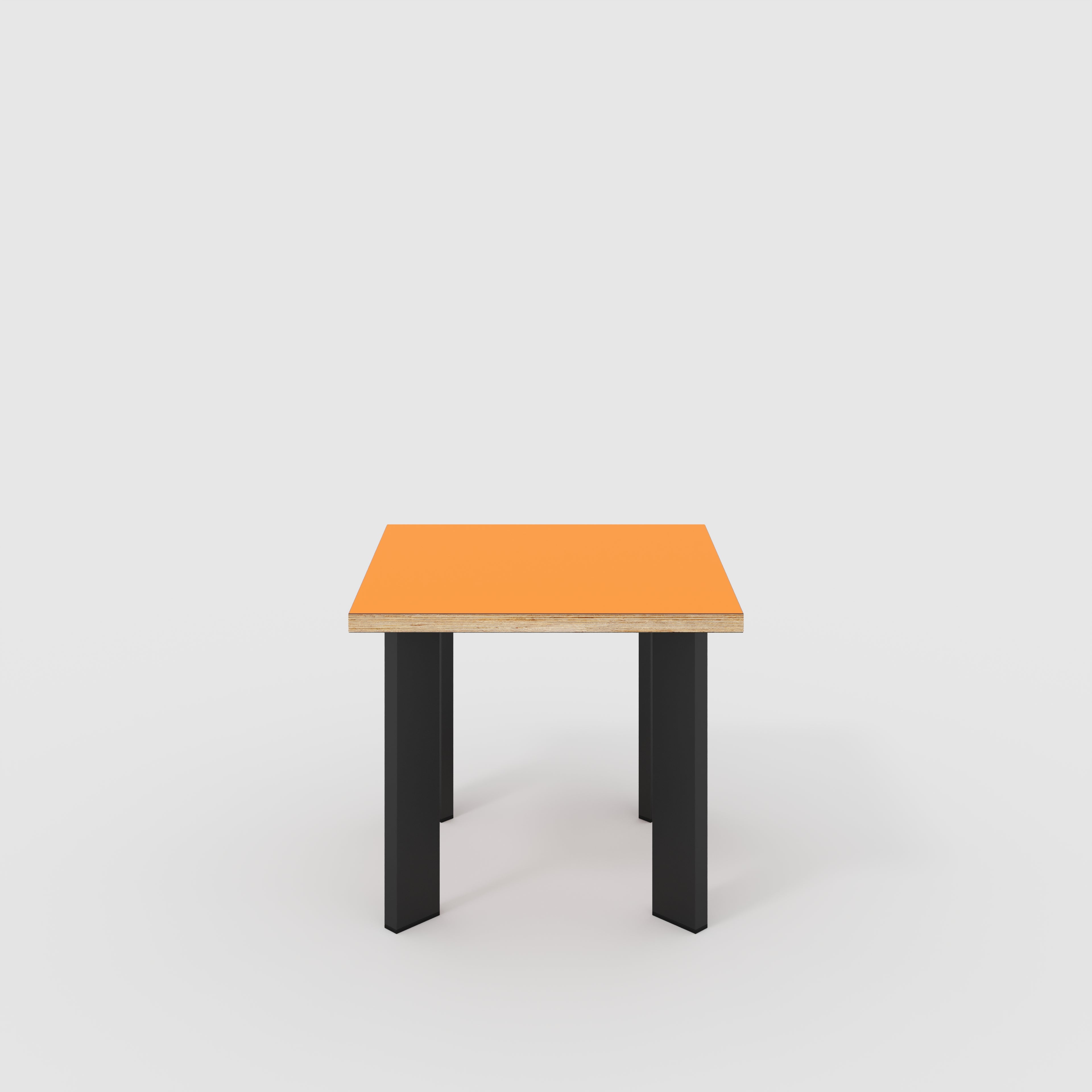 Side Table with Rectangular Single Pin Legs - Formica Levante Orange - 500(w) x 500(d) x 425(h)