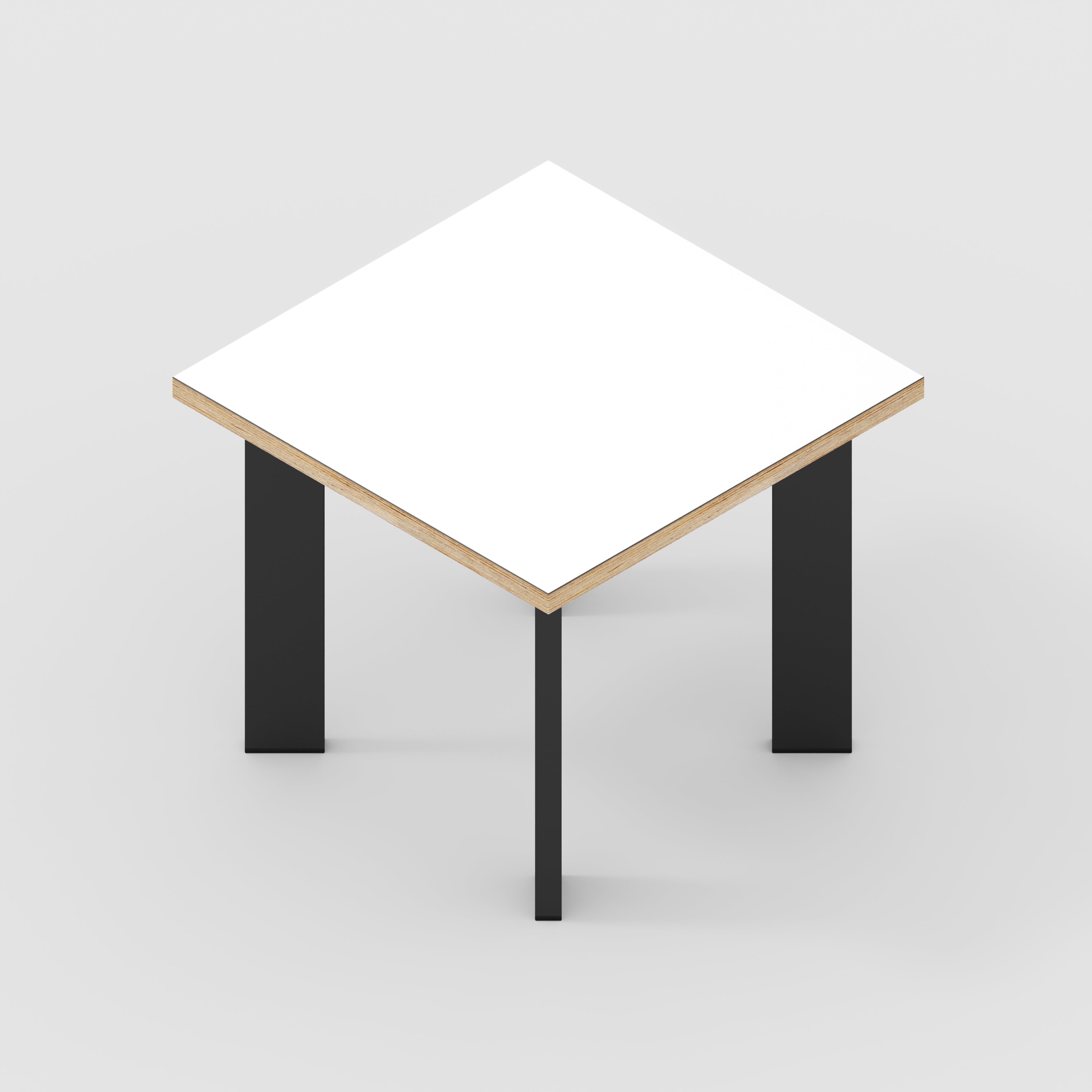 Plywood Side Table with Rectangular Single Pin Legs - Formica White - 500(w) x 500(d) x 425(h)