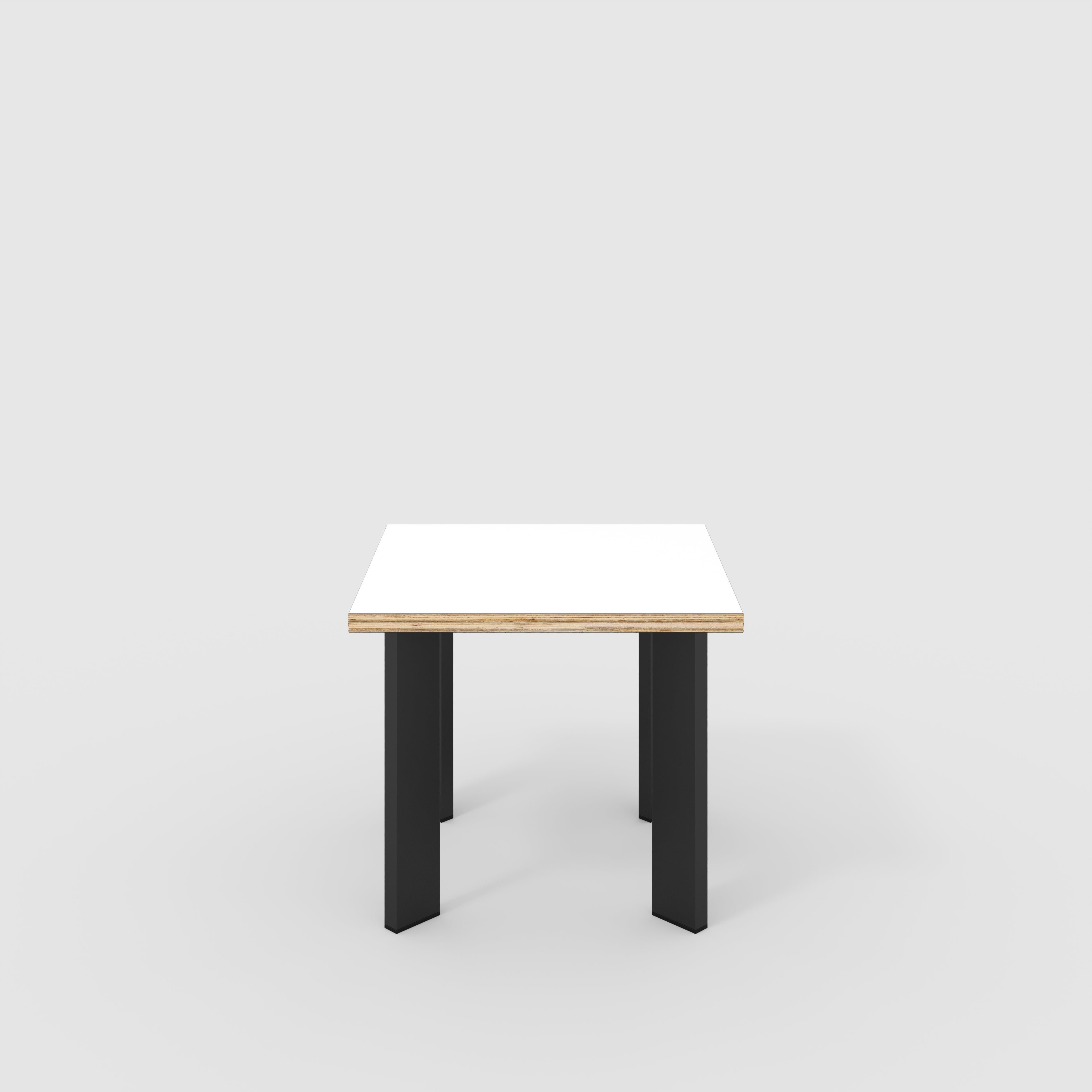 Plywood Side Table with Rectangular Single Pin Legs - Formica White - 500(w) x 500(d) x 425(h)