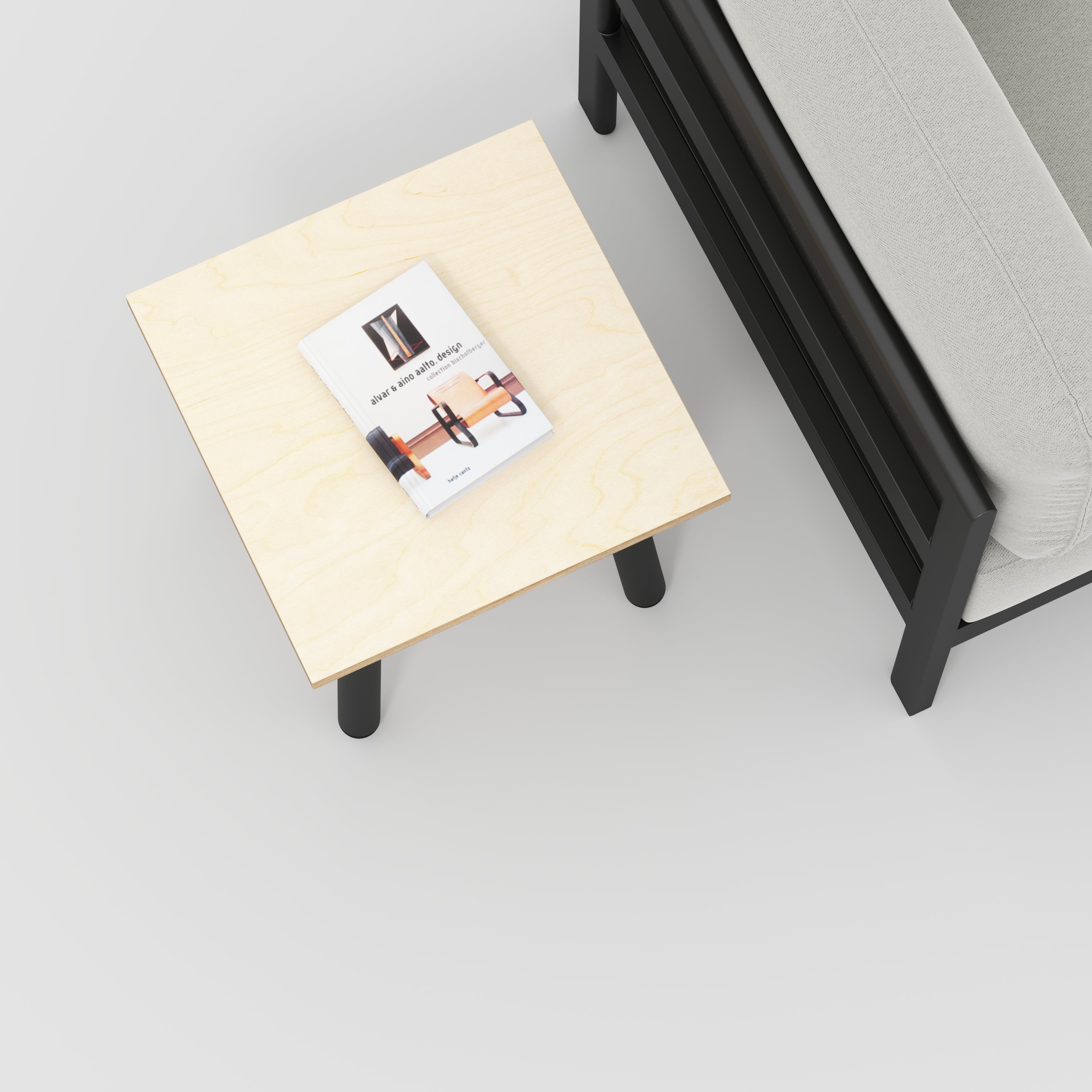 Custom Plywood Side Table with Round Single Pin Legs