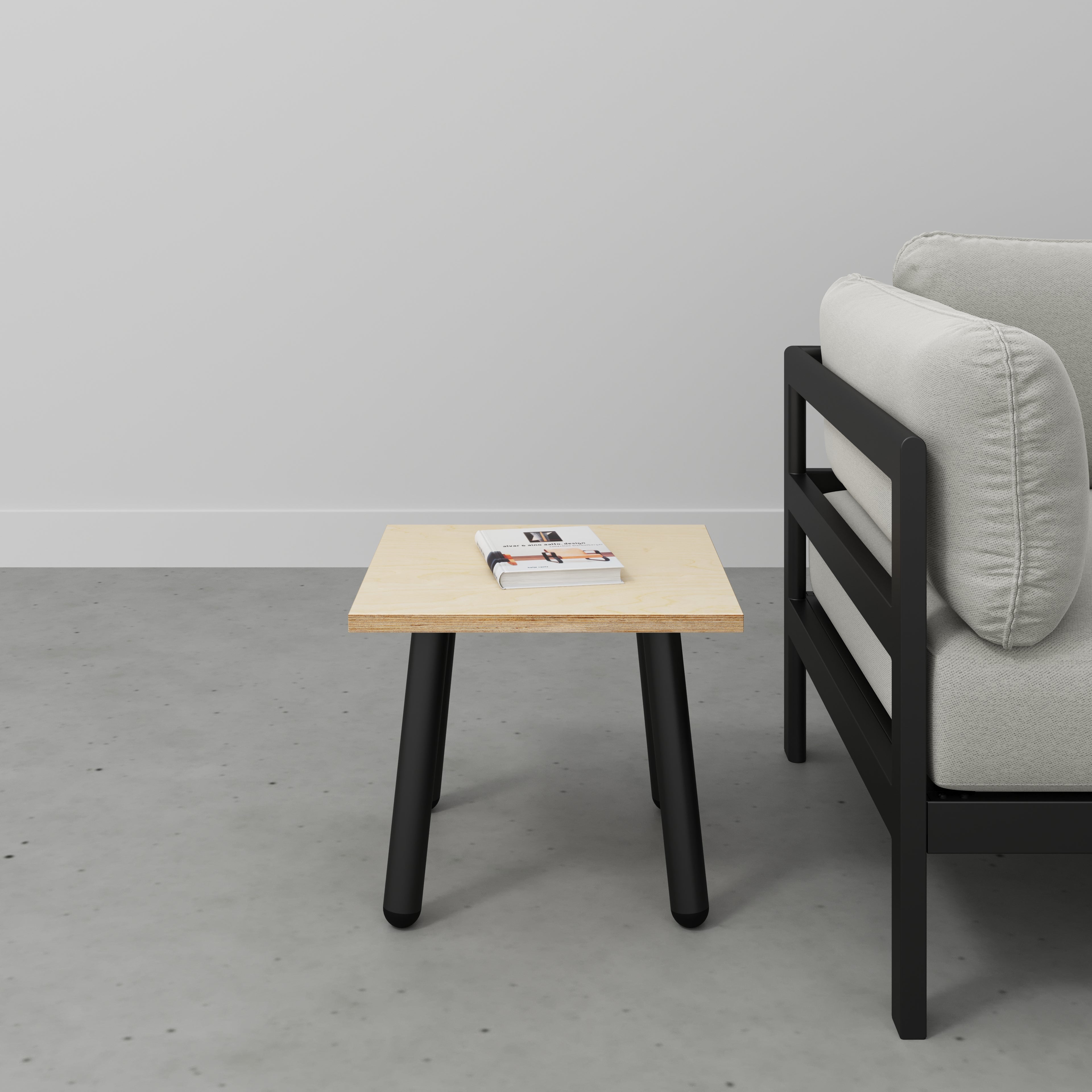 Custom Plywood Side Table with Round Single Pin Legs