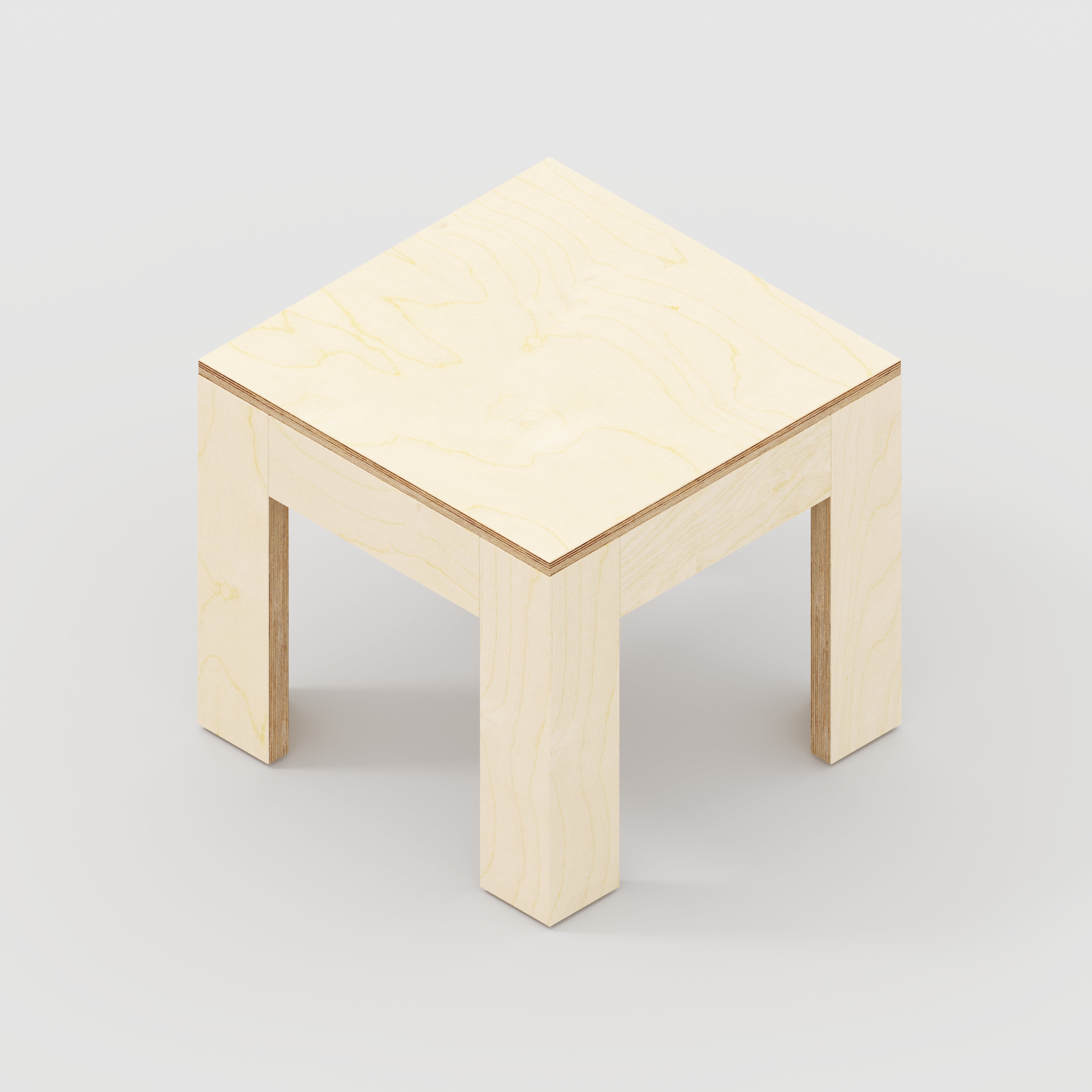 Plywood Side Table with Solid Frame - Plywood Birch - 500(w) x 500(d) x 450(h)