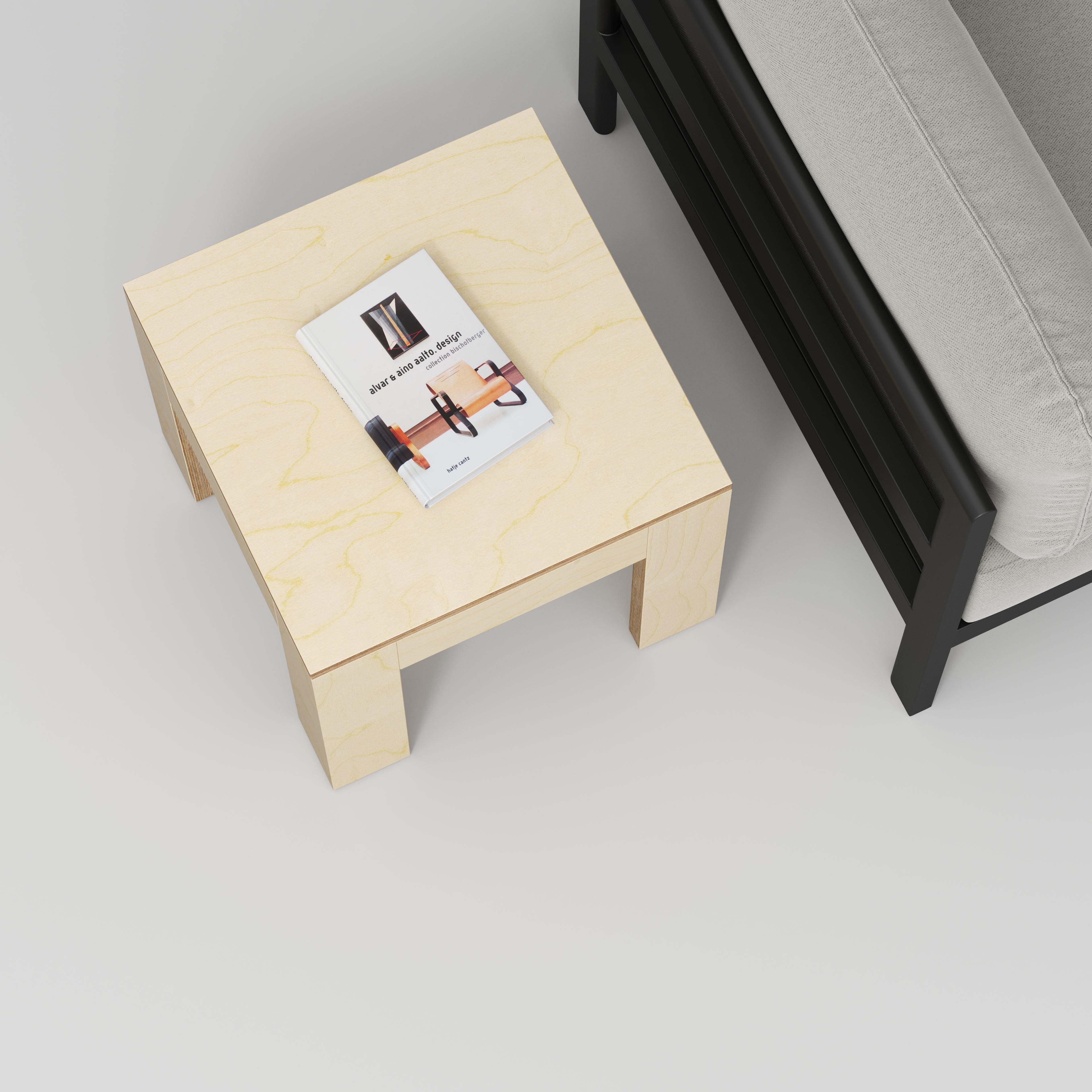 Plywood Side Table with Solid Frame - Plywood Birch - 500(w) x 500(d) x 450(h)