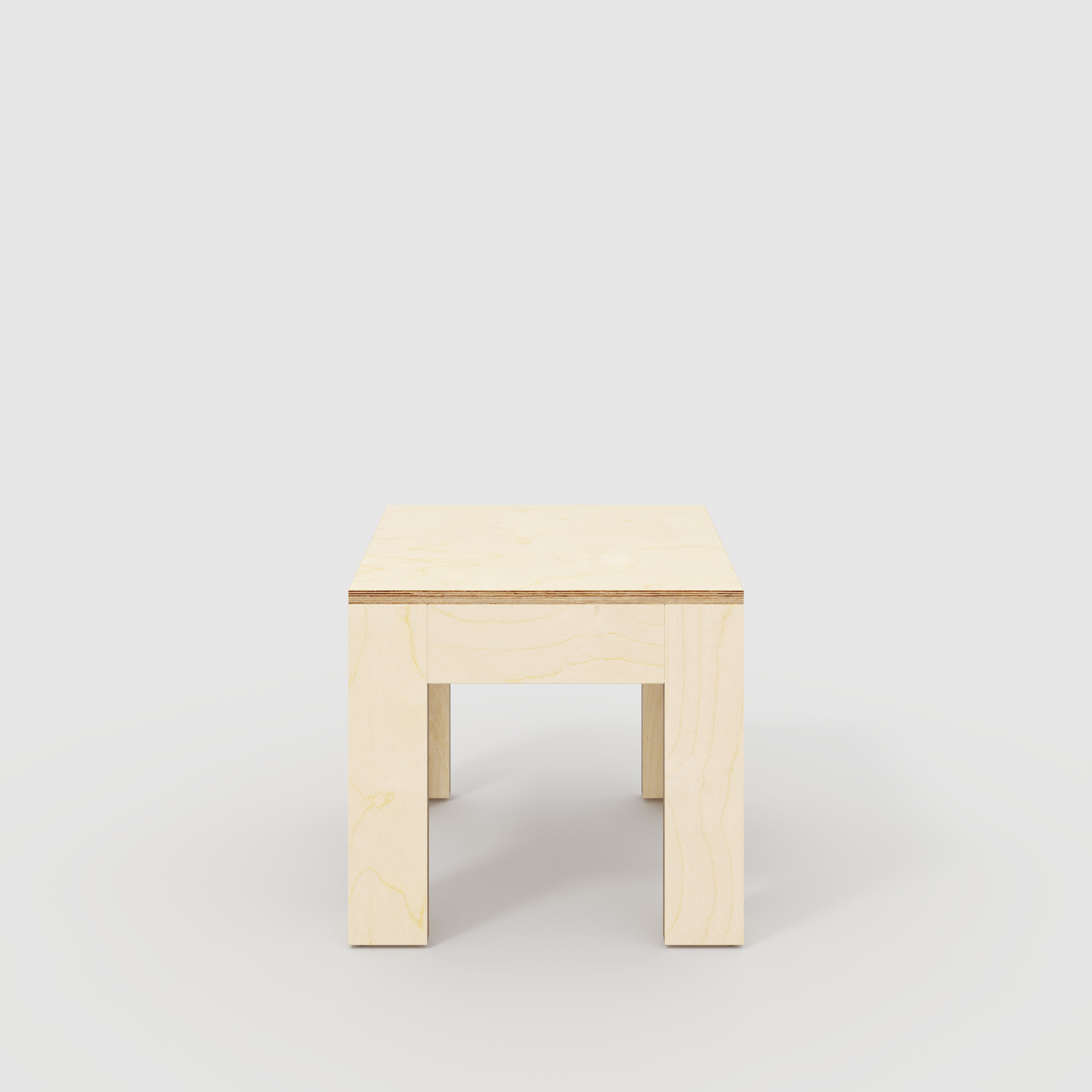 Plywood Side Table with Solid Frame - Plywood Birch - 500(w) x 500(d) x 450(h)