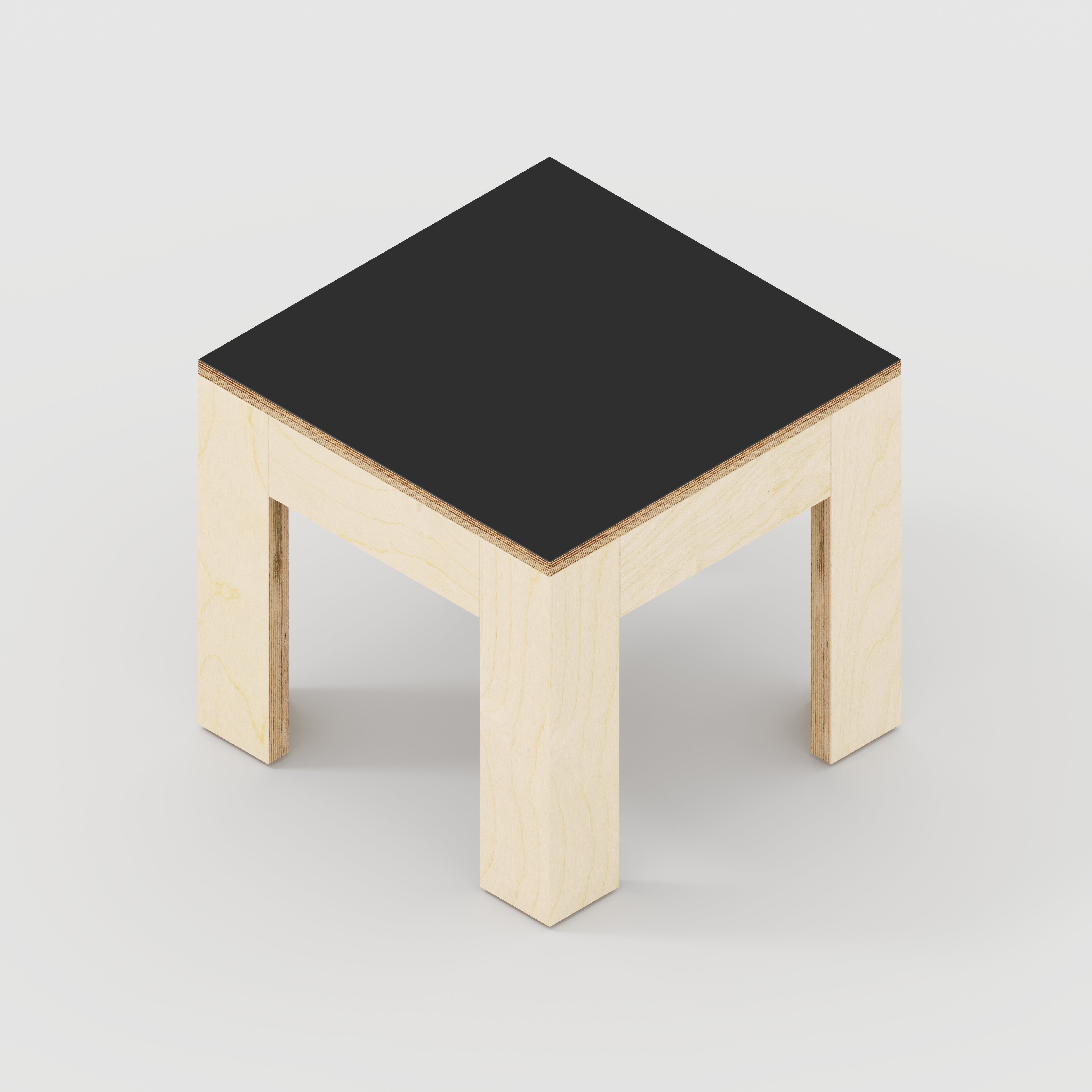 Plywood Side Table with Solid Frame - Formica Diamond Black - 500(w) x 500(d) x 450(h)