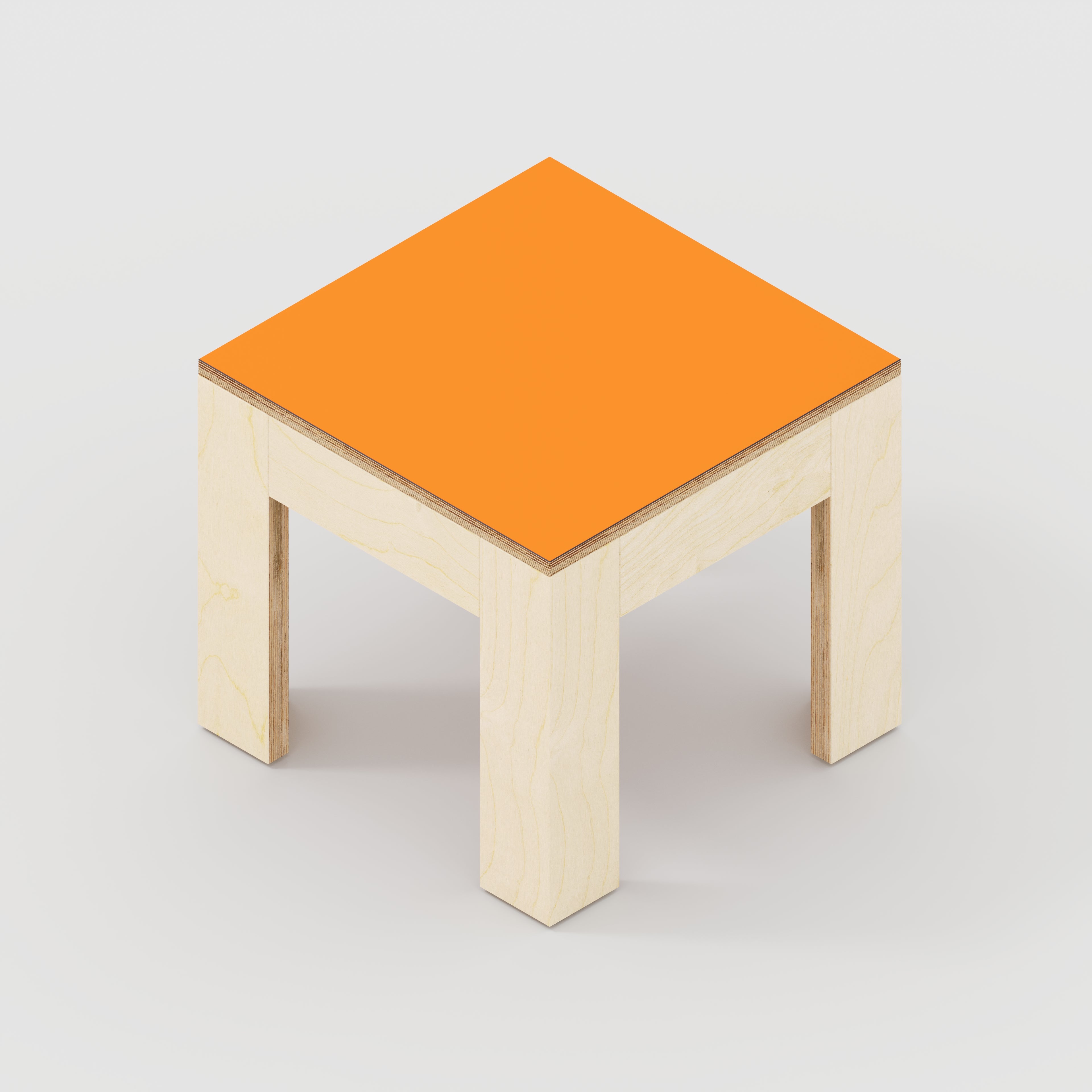 Plywood Side Table with Solid Frame - Formica Levante Orange - 500(w) x 500(d) x 450(h)