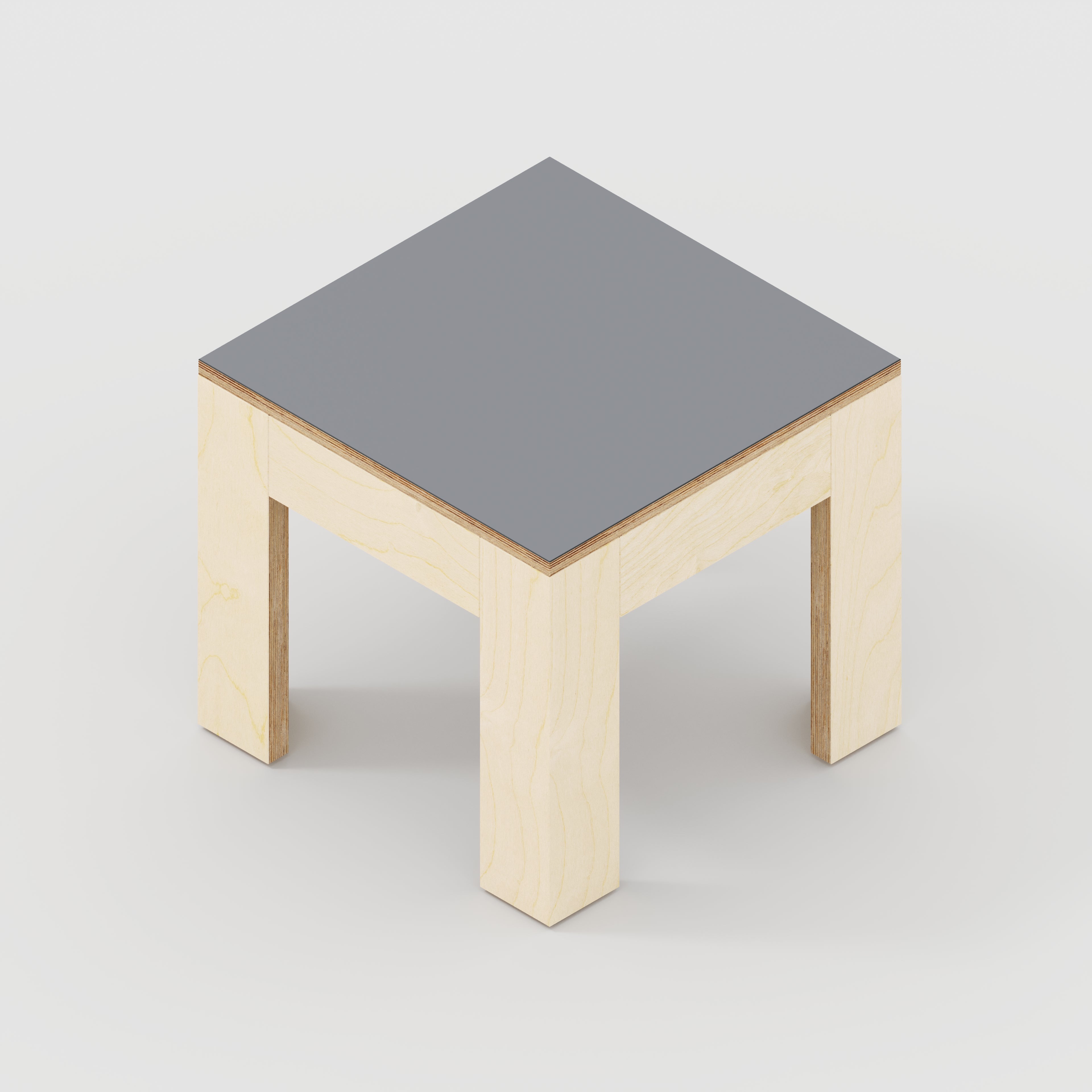 Plywood Side Table with Solid Frame - Formica Tornado Grey - 500(w) x 500(d) x 450(h)