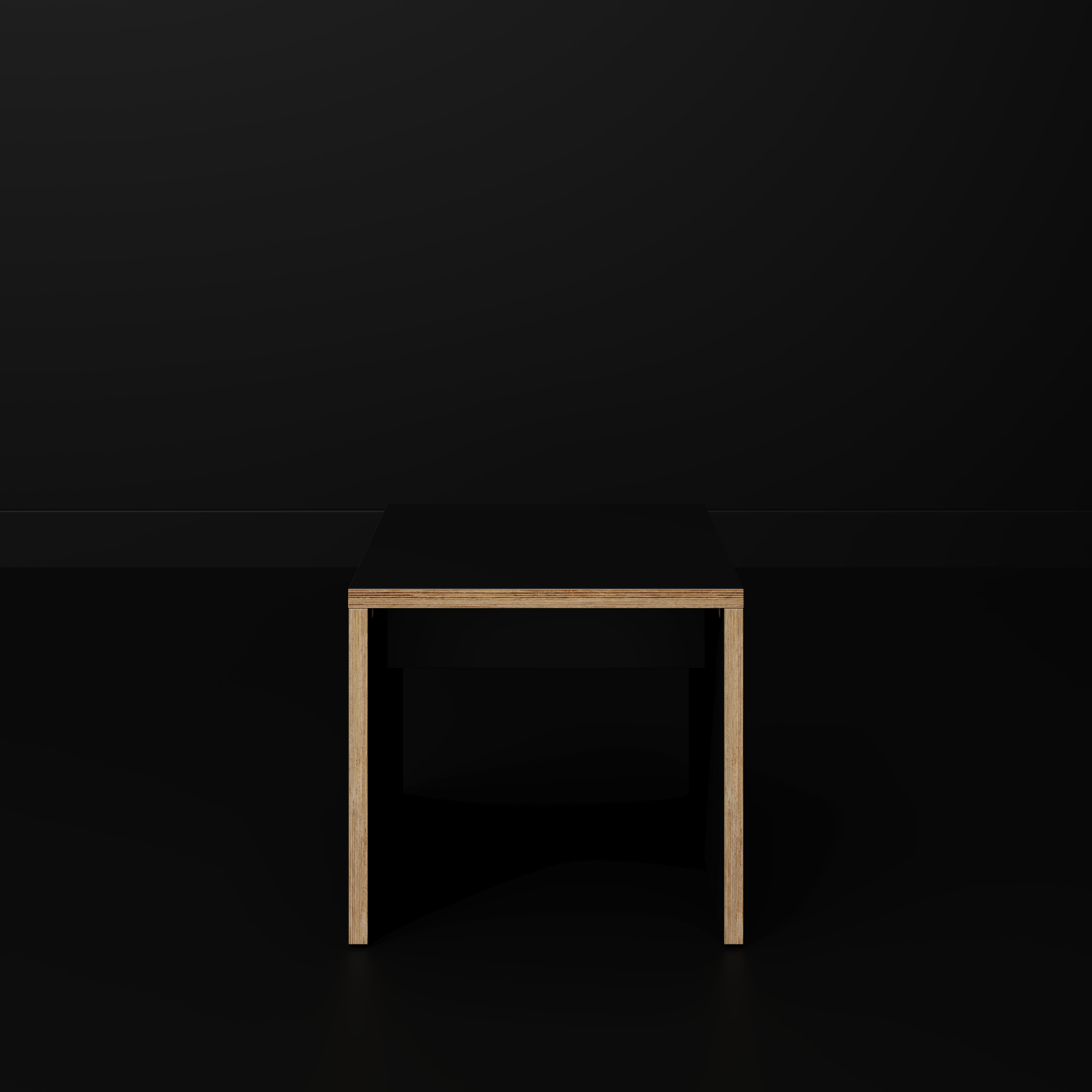 Plywood Side Table with Solid Sides - Formica Diamond Black - 500(w) x 500(d) x 450(h)