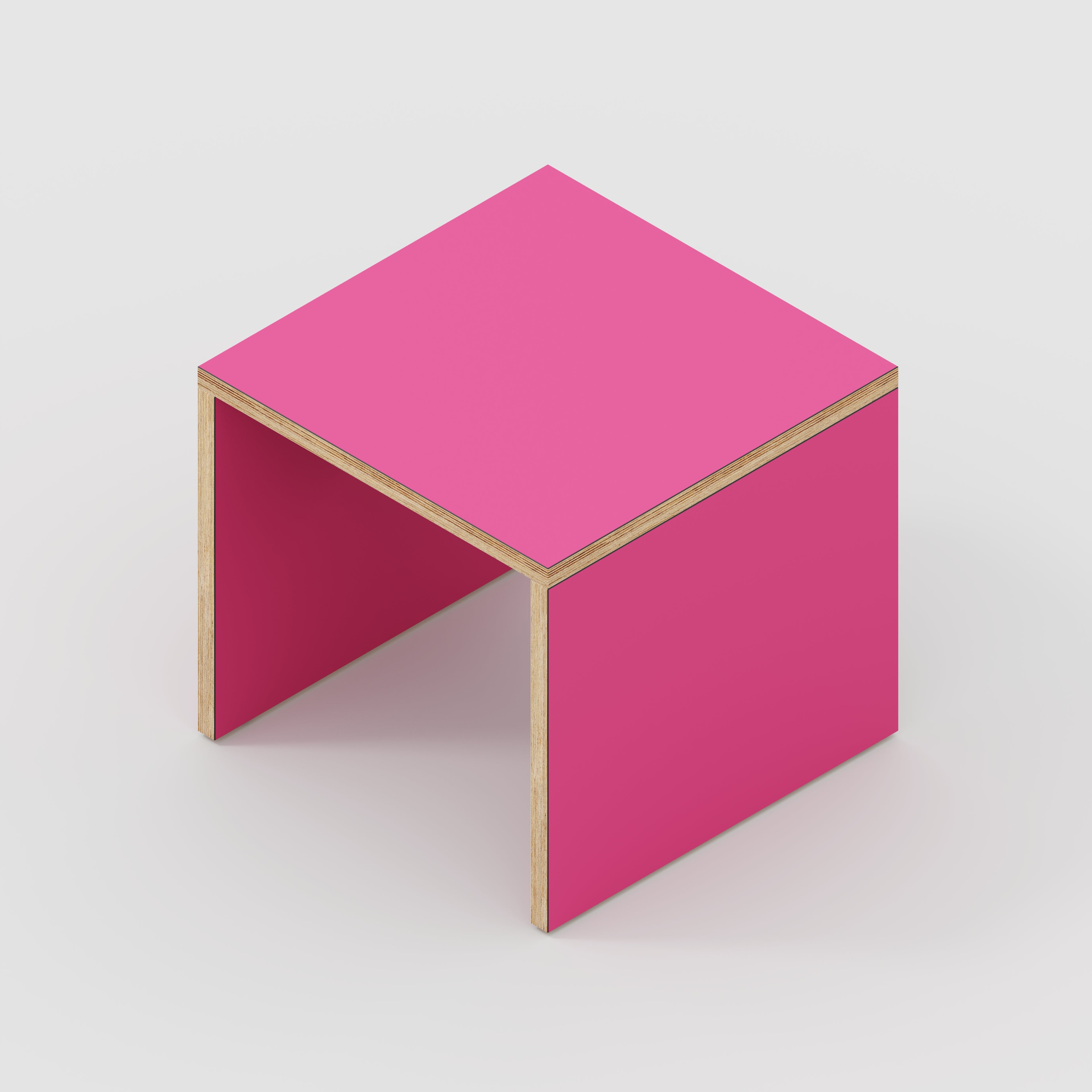 Plywood Side Table with Solid Sides - Formica Juicy Pink - 500(w) x 500(d) x 450(h)