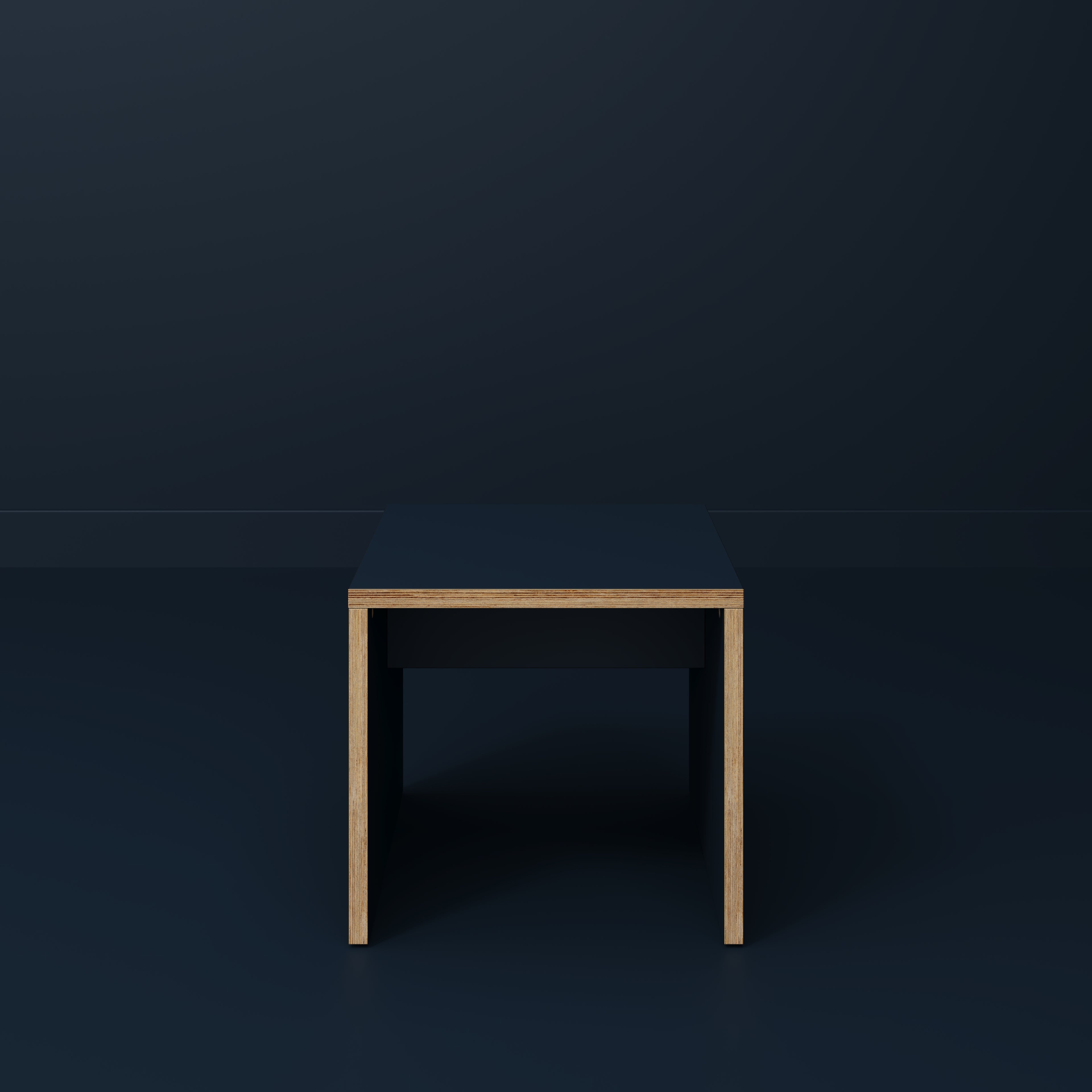 Plywood Side Table with Solid Sides - Formica Night Sea Blue - 500(w) x 500(d) x 450(h)