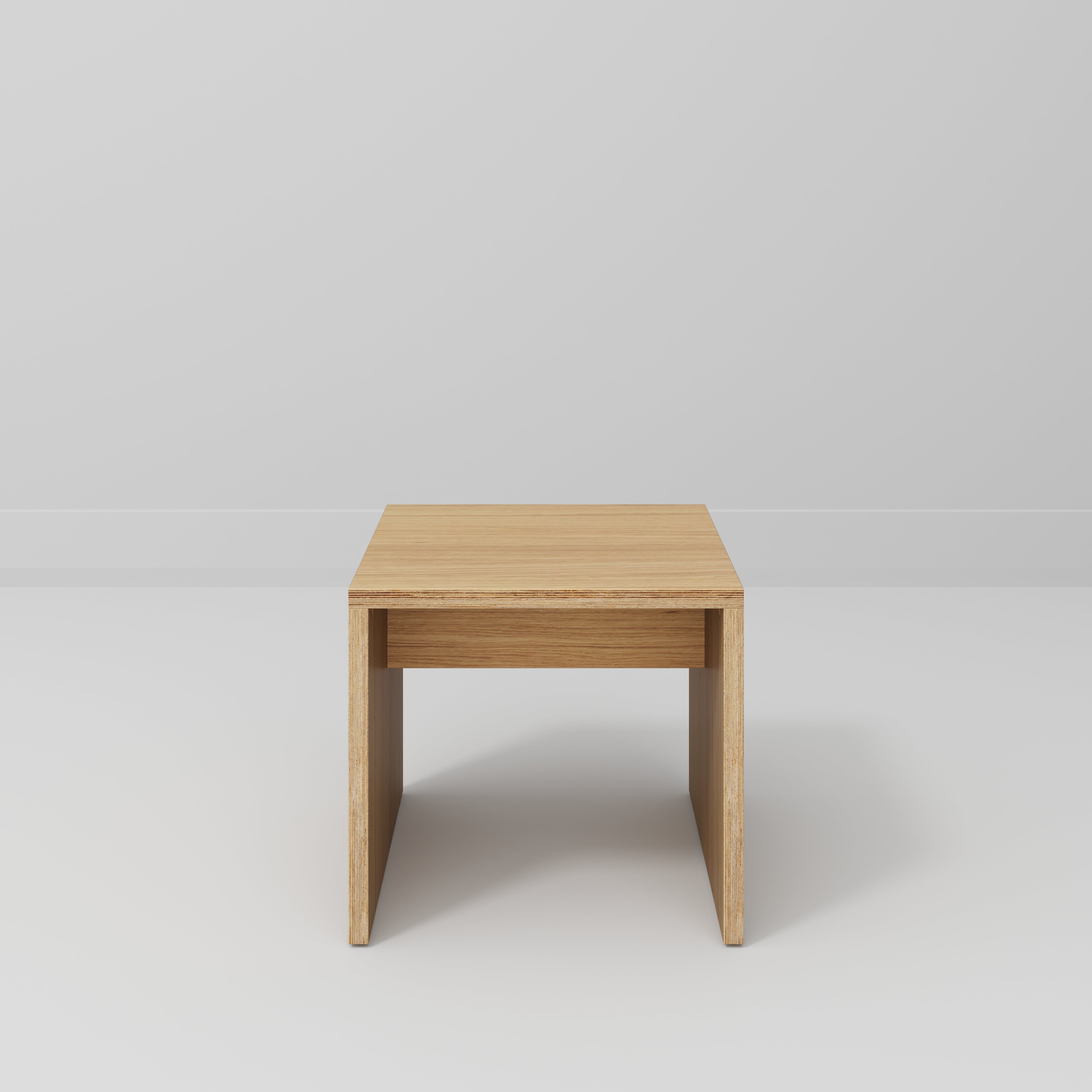 Plywood Side Table with Solid Sides - Plywood Oak - 500(w) x 500(d) x 450(h)
