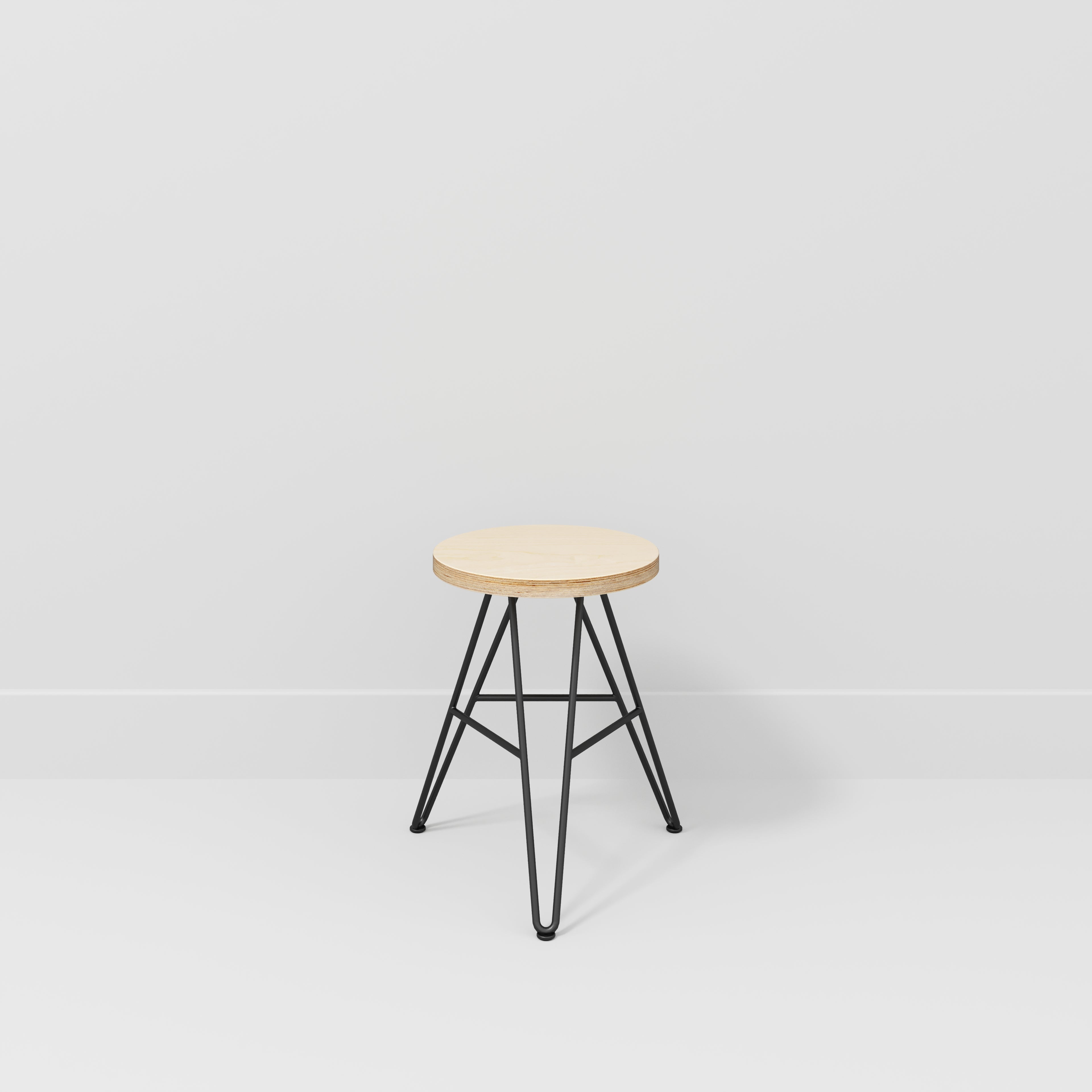 Custom Plywood Stool with Hairpin Base