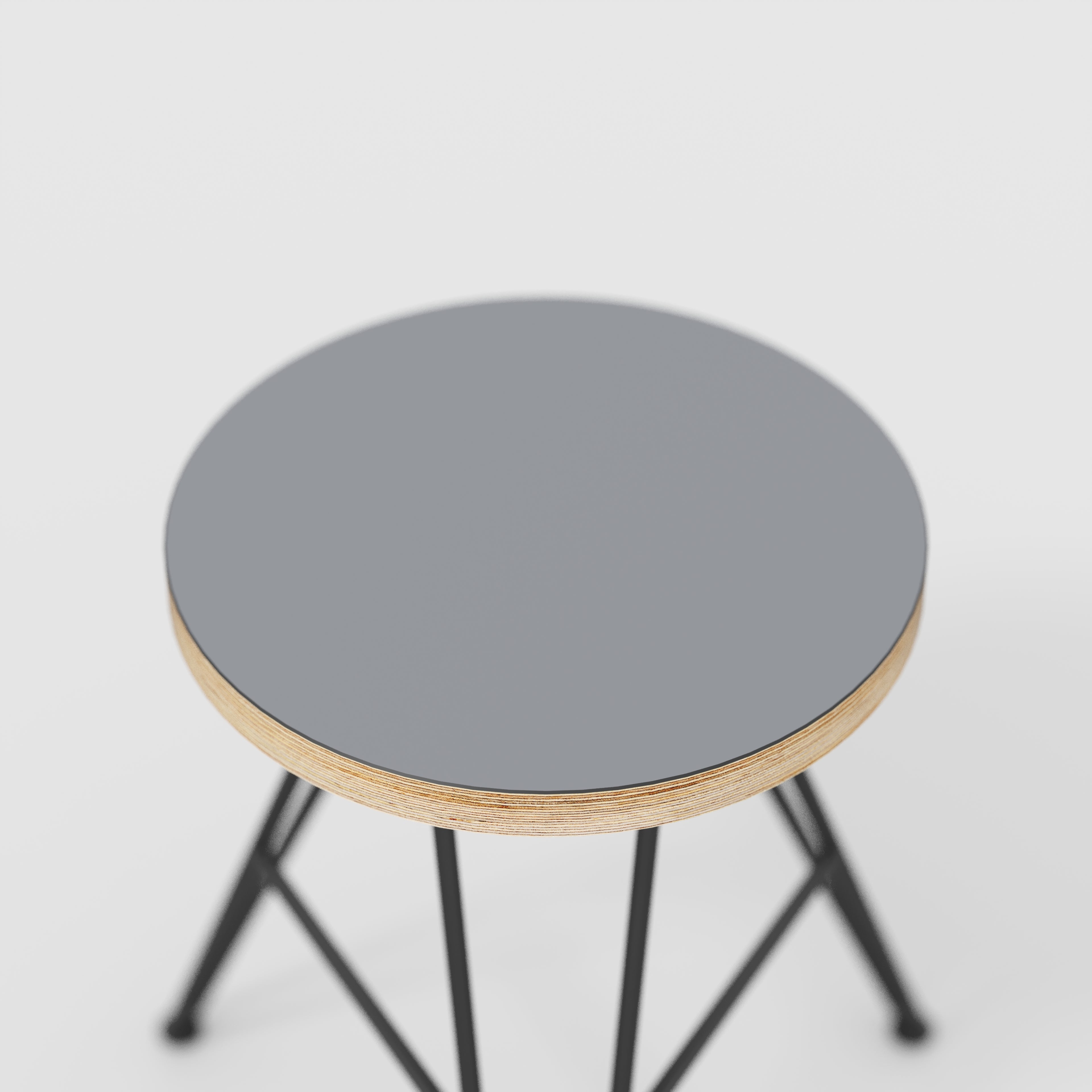 Stool with Black Hairpin Base - Formica Tornado Grey