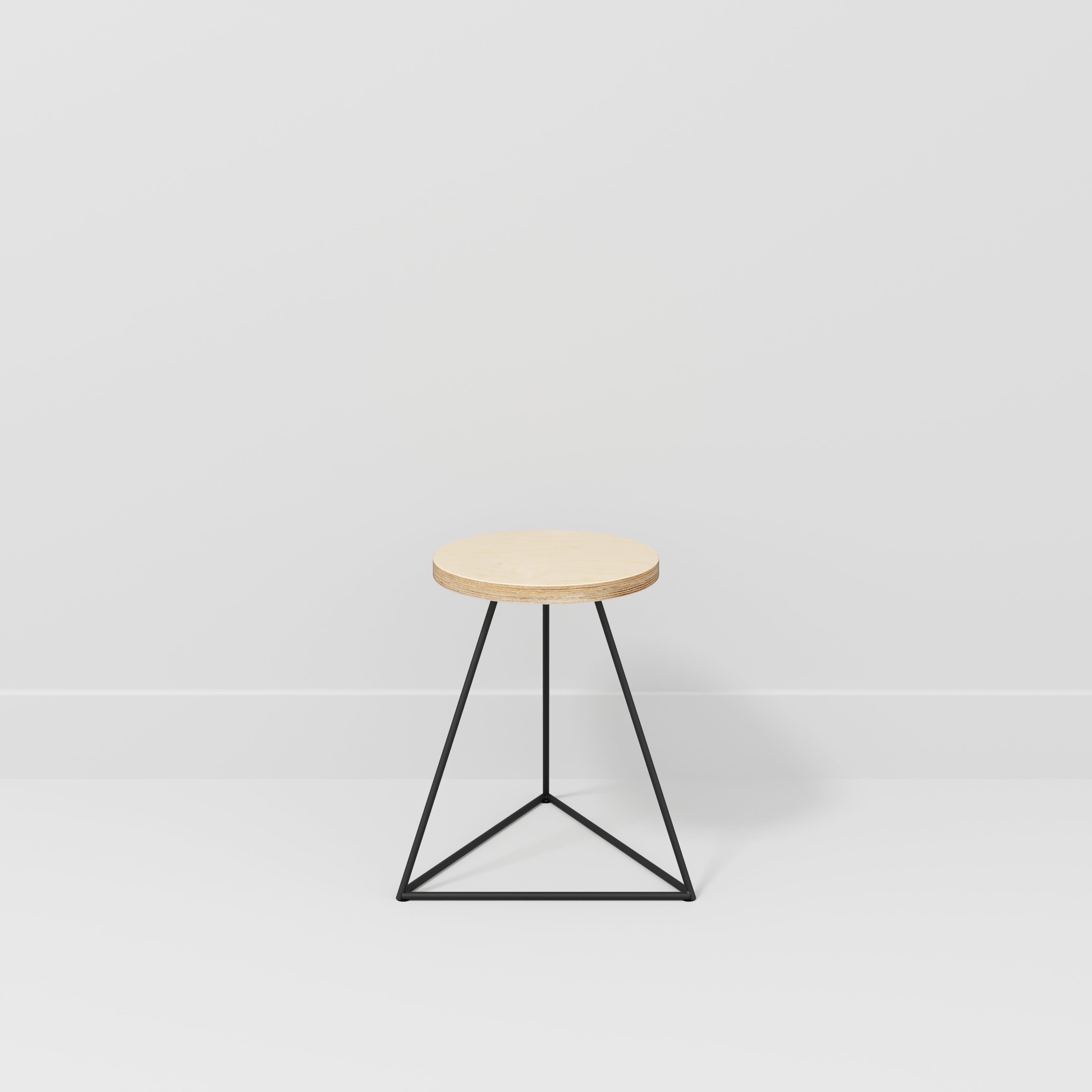 Stool with Black Prism Base - Plywood Birch