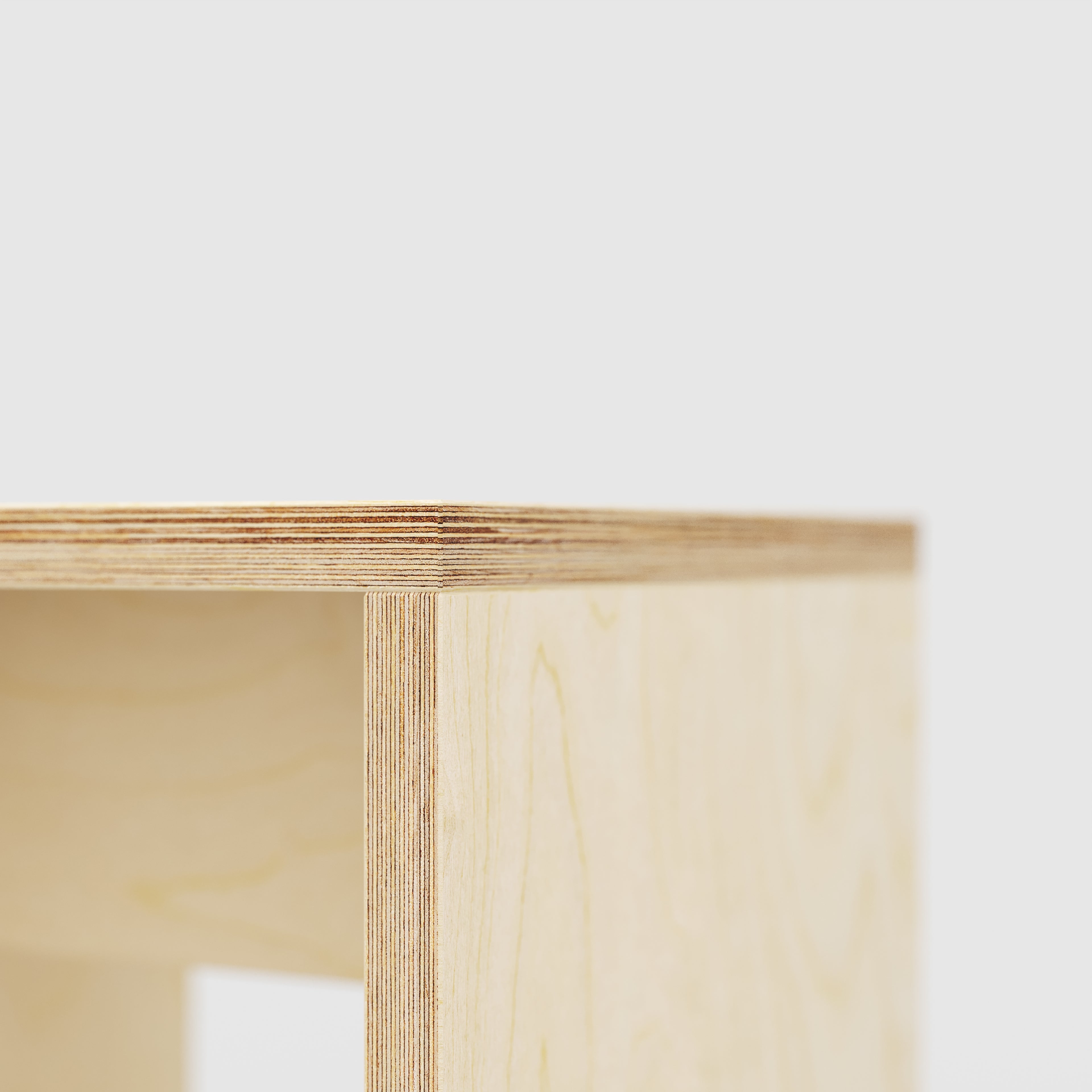 Plywood Stool with Solid Sides - Plywood Birch - 400(w) x 400(d) x 450(h)