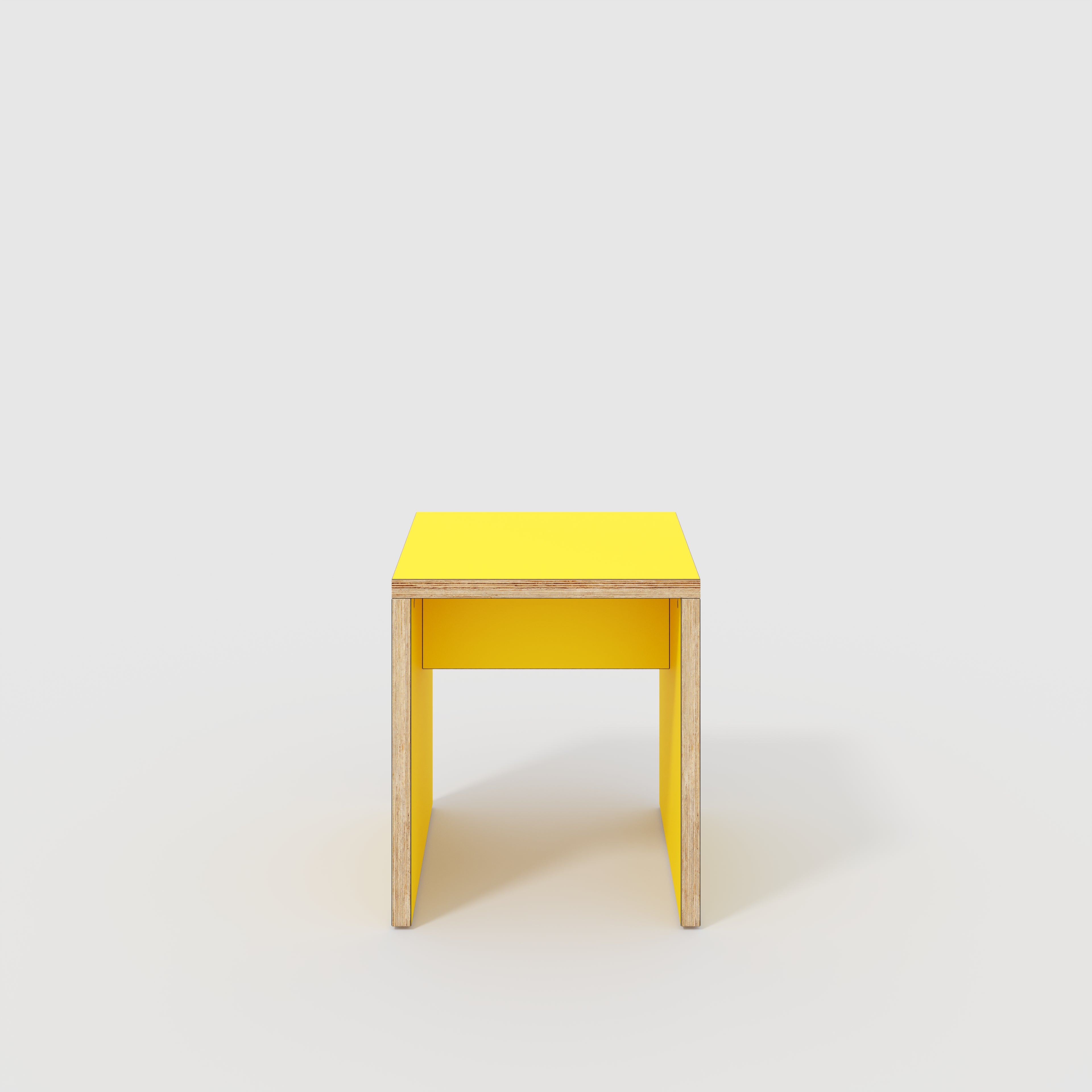 Stool with Solid Sides - Formica Chrome Yellow - 400(w) x 400(d) x 450(h)
