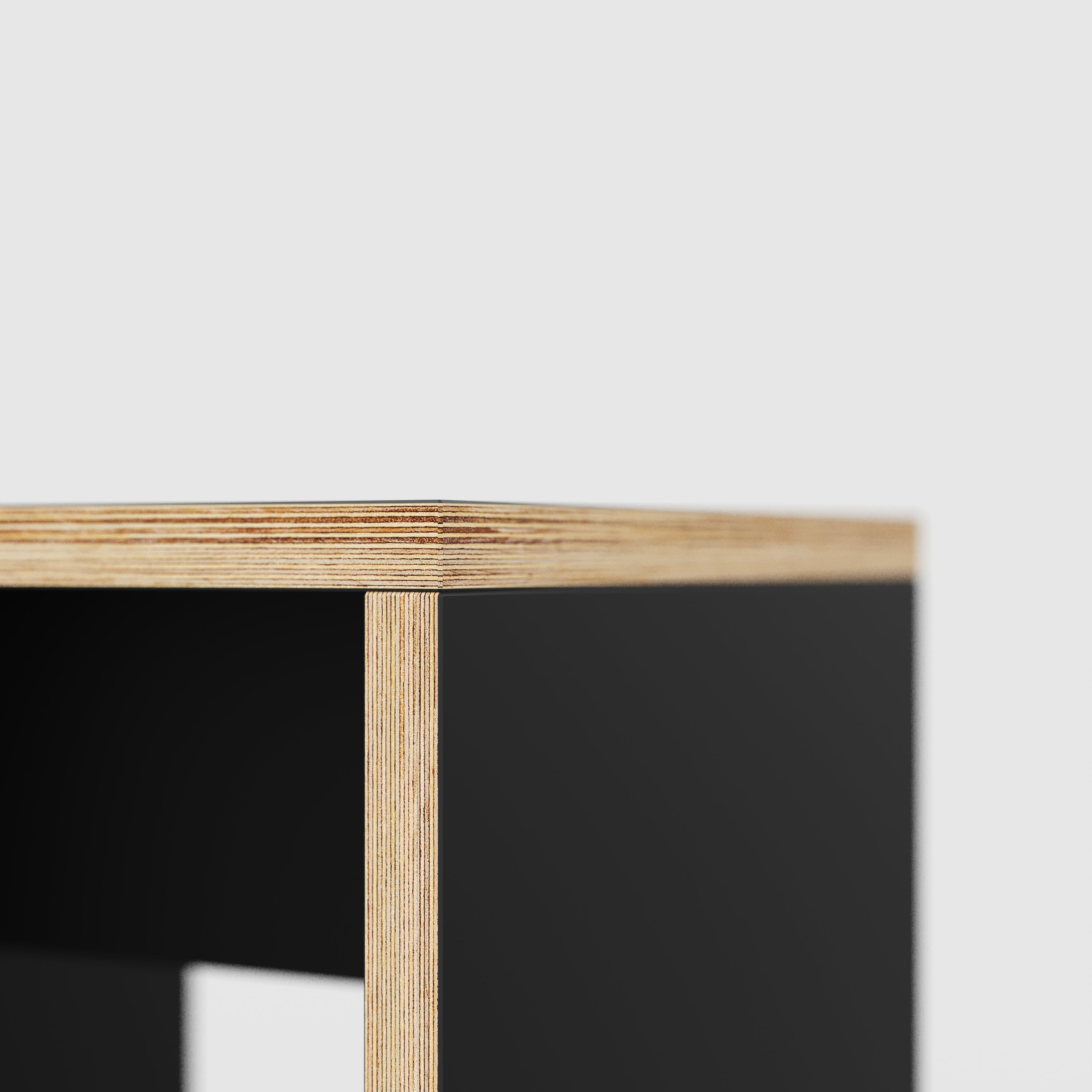 Plywood Stool with Solid Sides - Formica Diamond Black - 400(w) x 400(d) x 450(h)