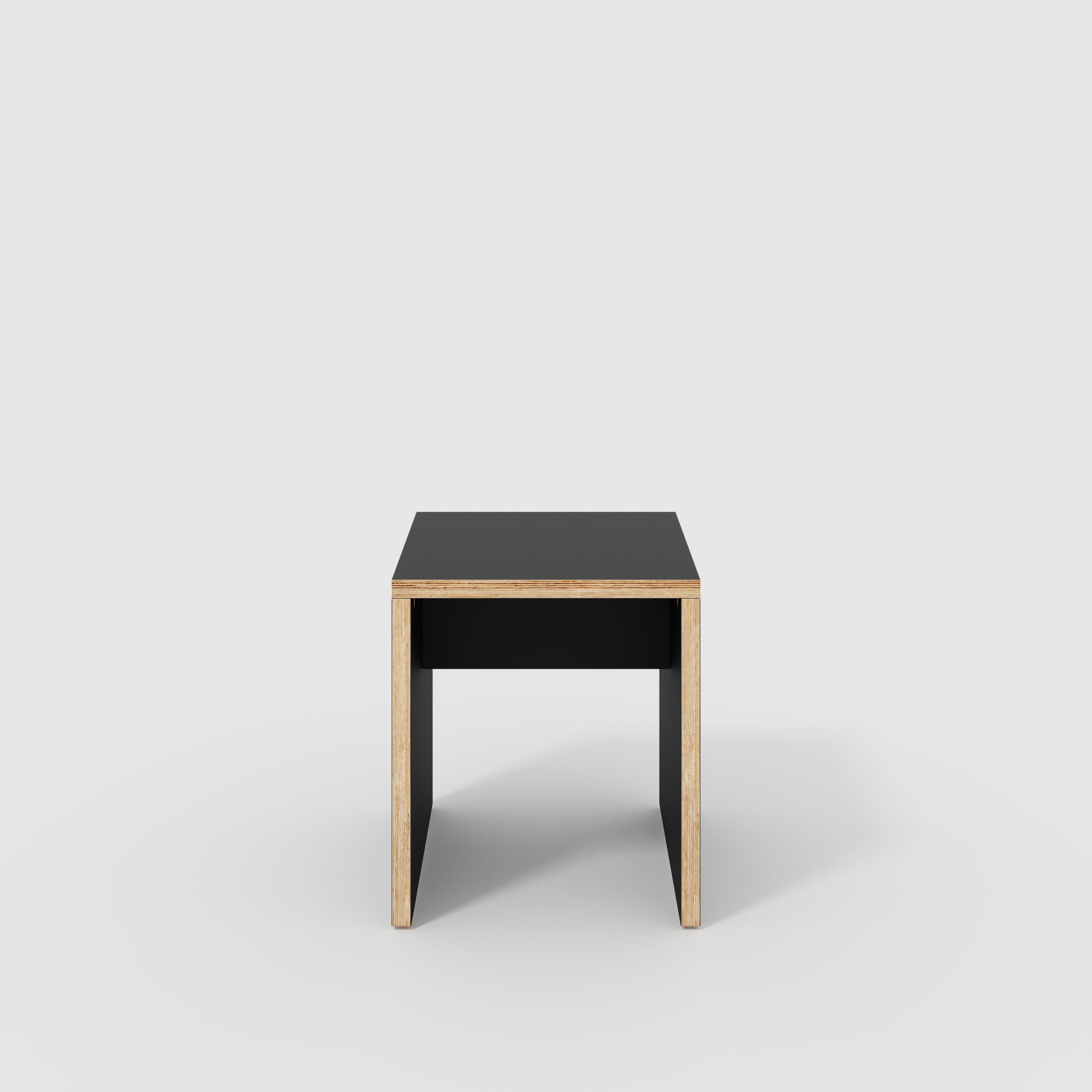 Plywood Stool with Solid Sides - Formica Diamond Black - 400(w) x 400(d) x 450(h)