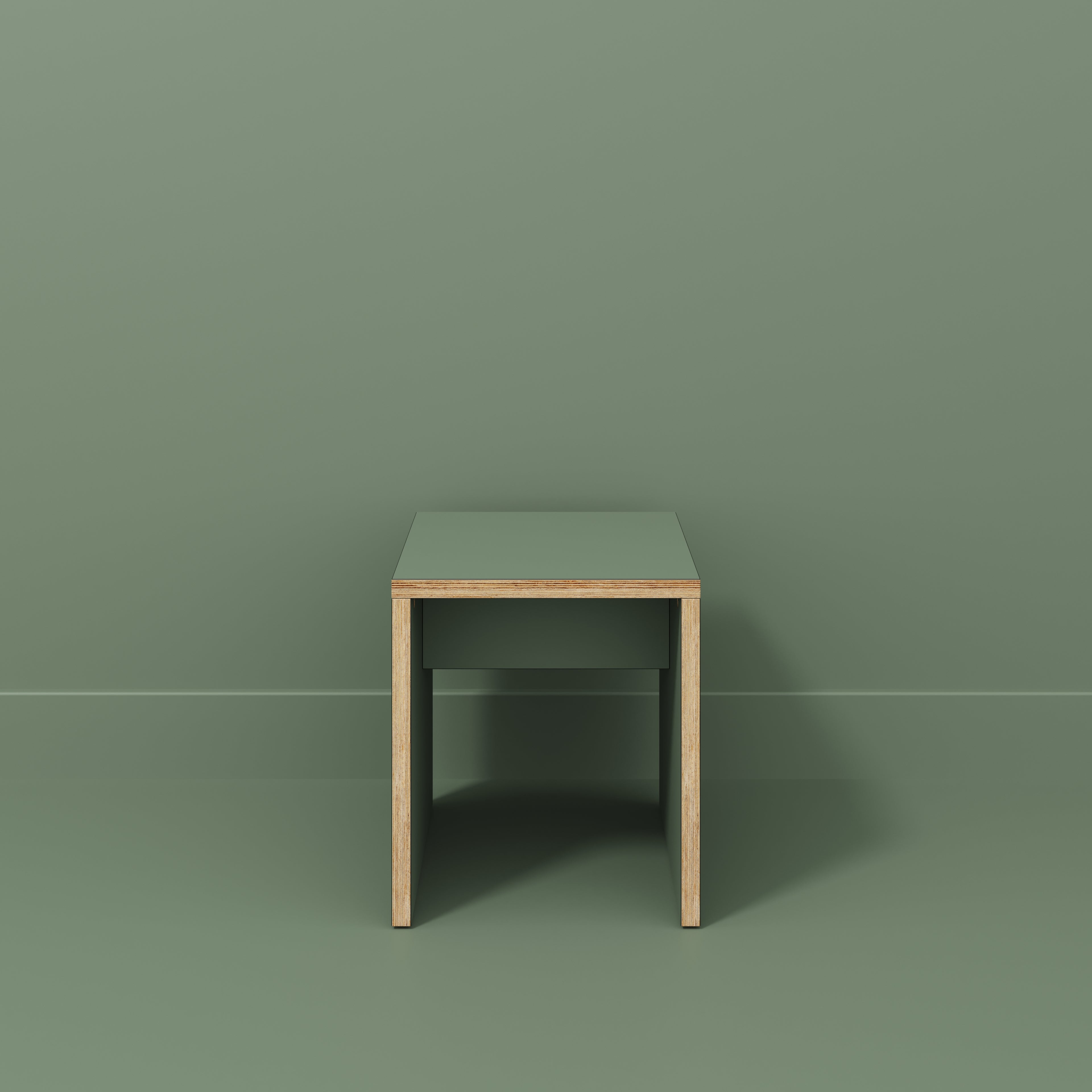 Plywood Stool with Solid Sides - Formica Green Slate - 400(w) x 400(d) x 450(h)