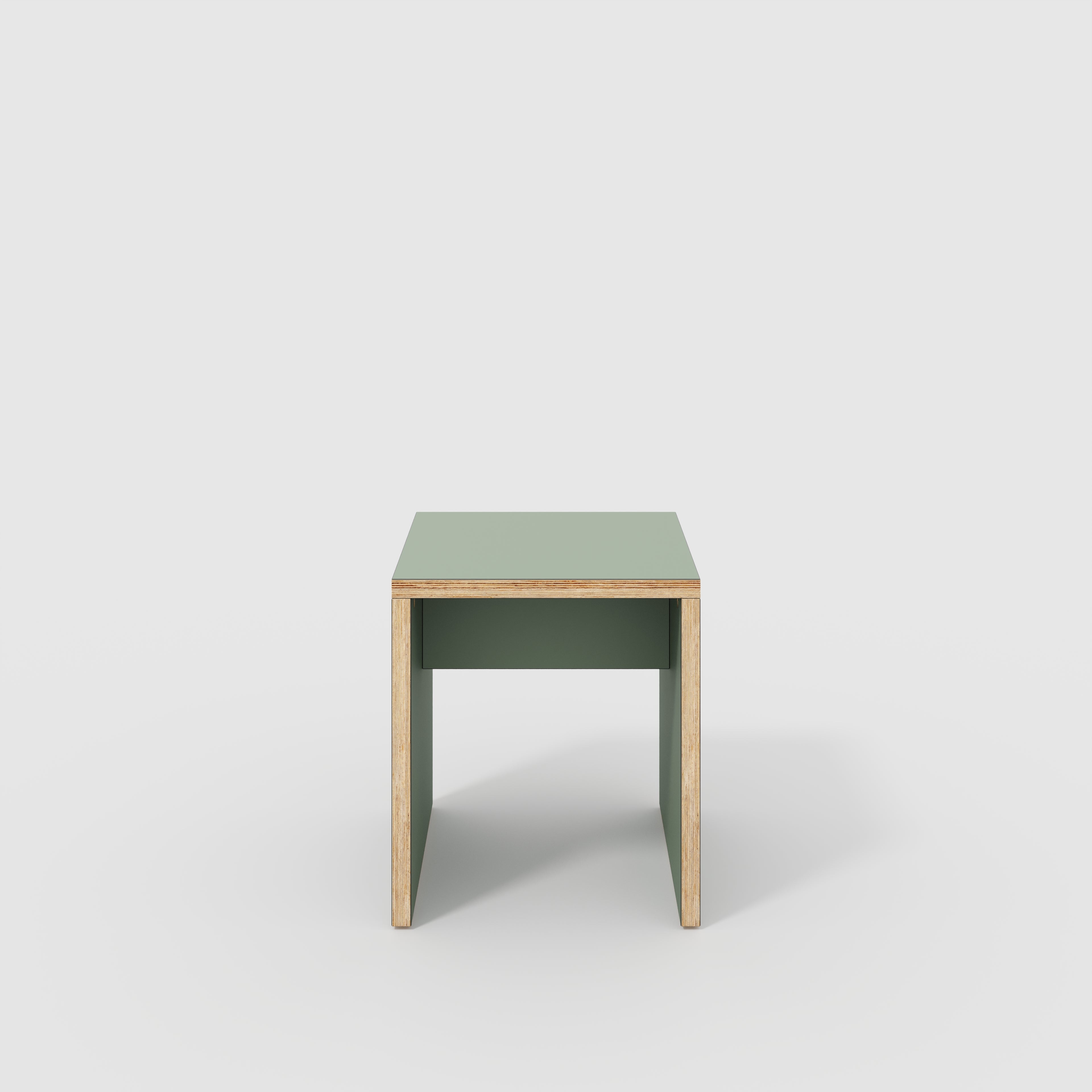 Stool with Solid Sides - Formica Green Slate - 400(w) x 400(d) x 450(h)