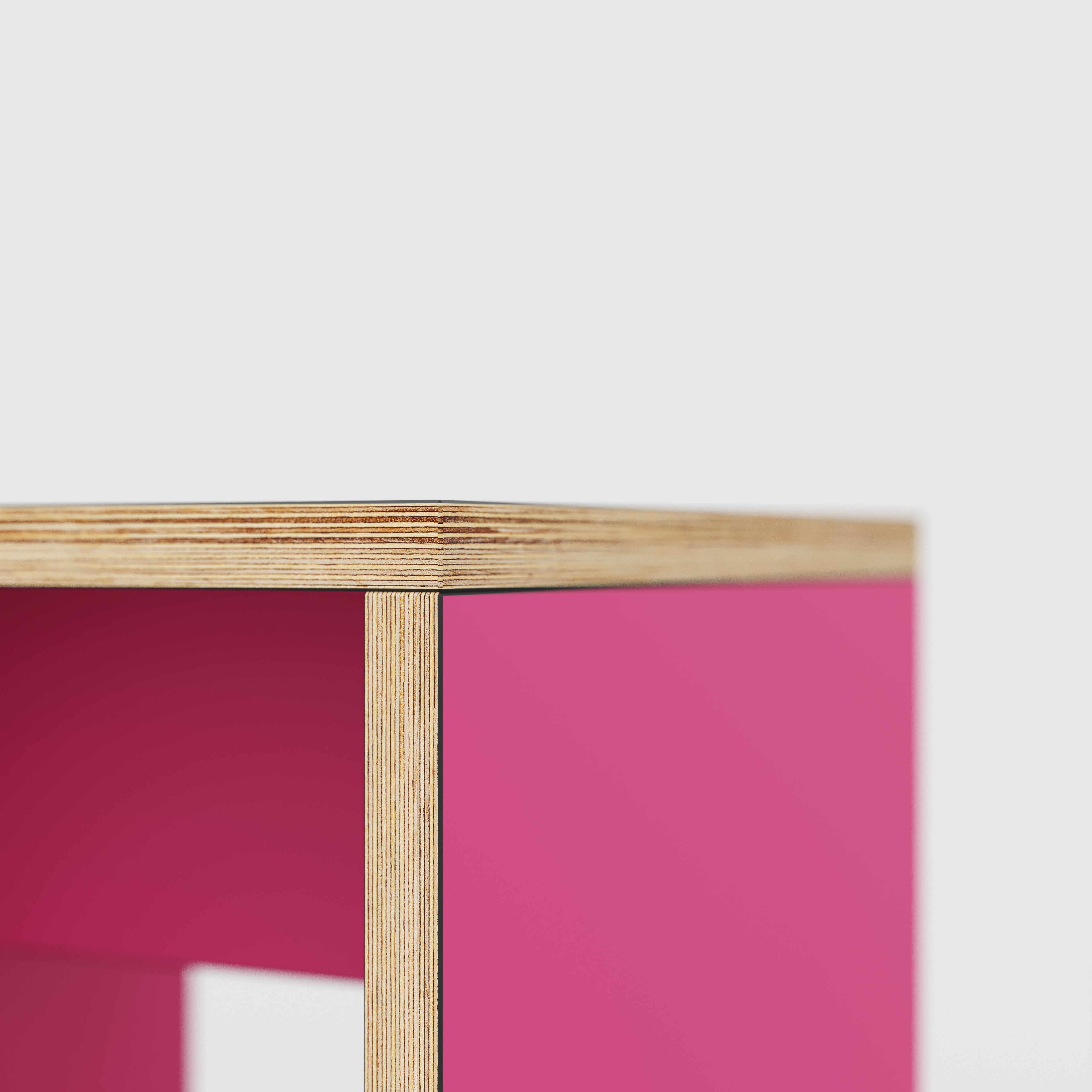 Plywood Stool with Solid Sides - Formica Juicy Pink - 400(w) x 400(d) x 450(h)