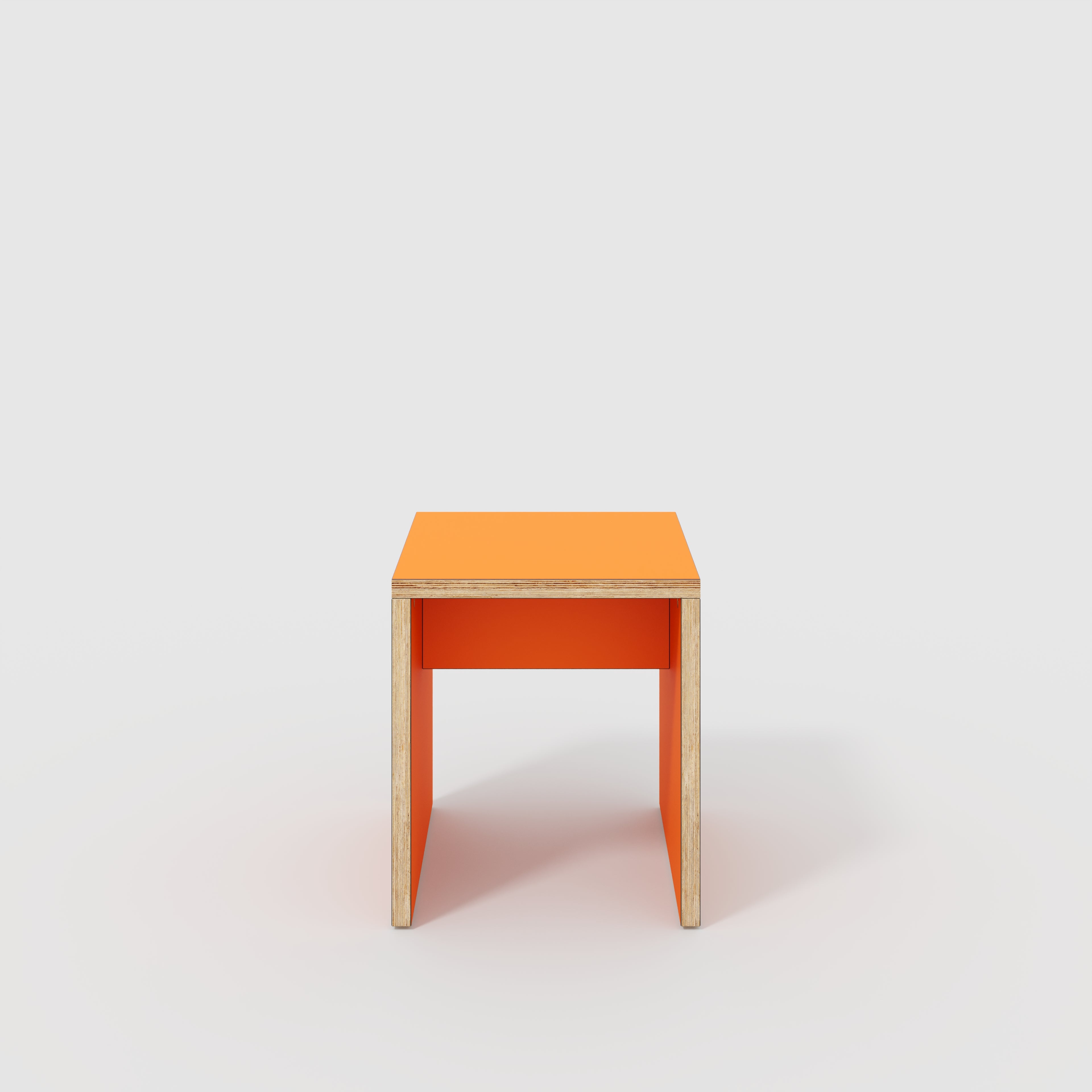 Stool with Solid Sides - Formica Levante Orange - 400(w) x 400(d) x 450(h)