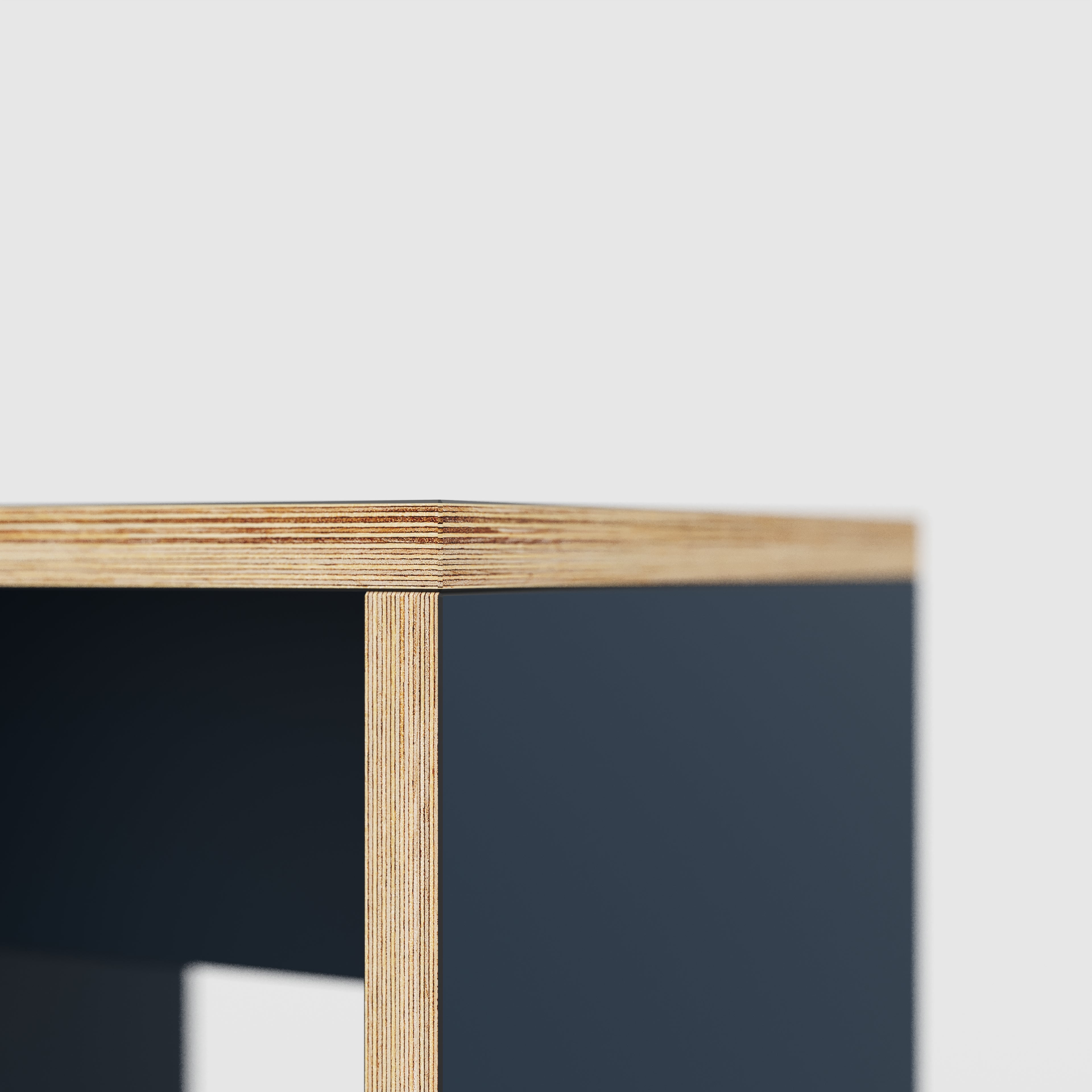 Plywood Stool with Solid Sides - Formica Night Sea Blue - 400(w) x 400(d) x 450(h)