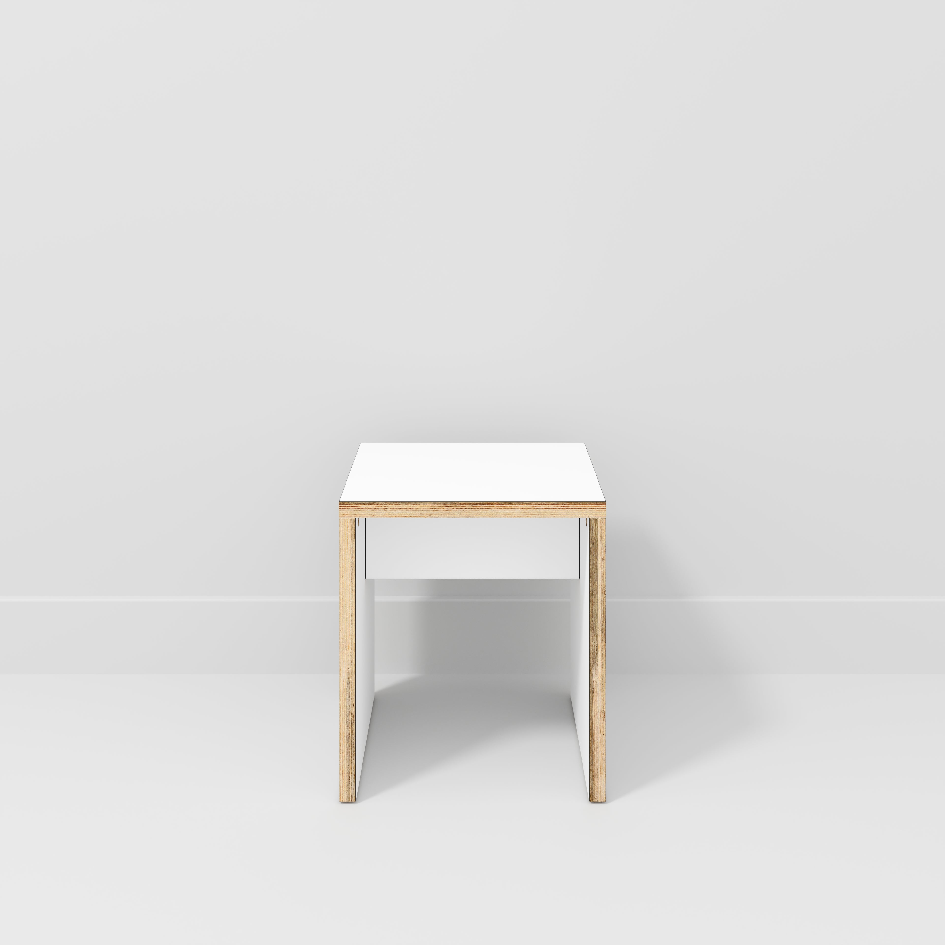 Plywood Stool with Solid Sides - Formica White - 400(w) x 400(d) x 450(h)