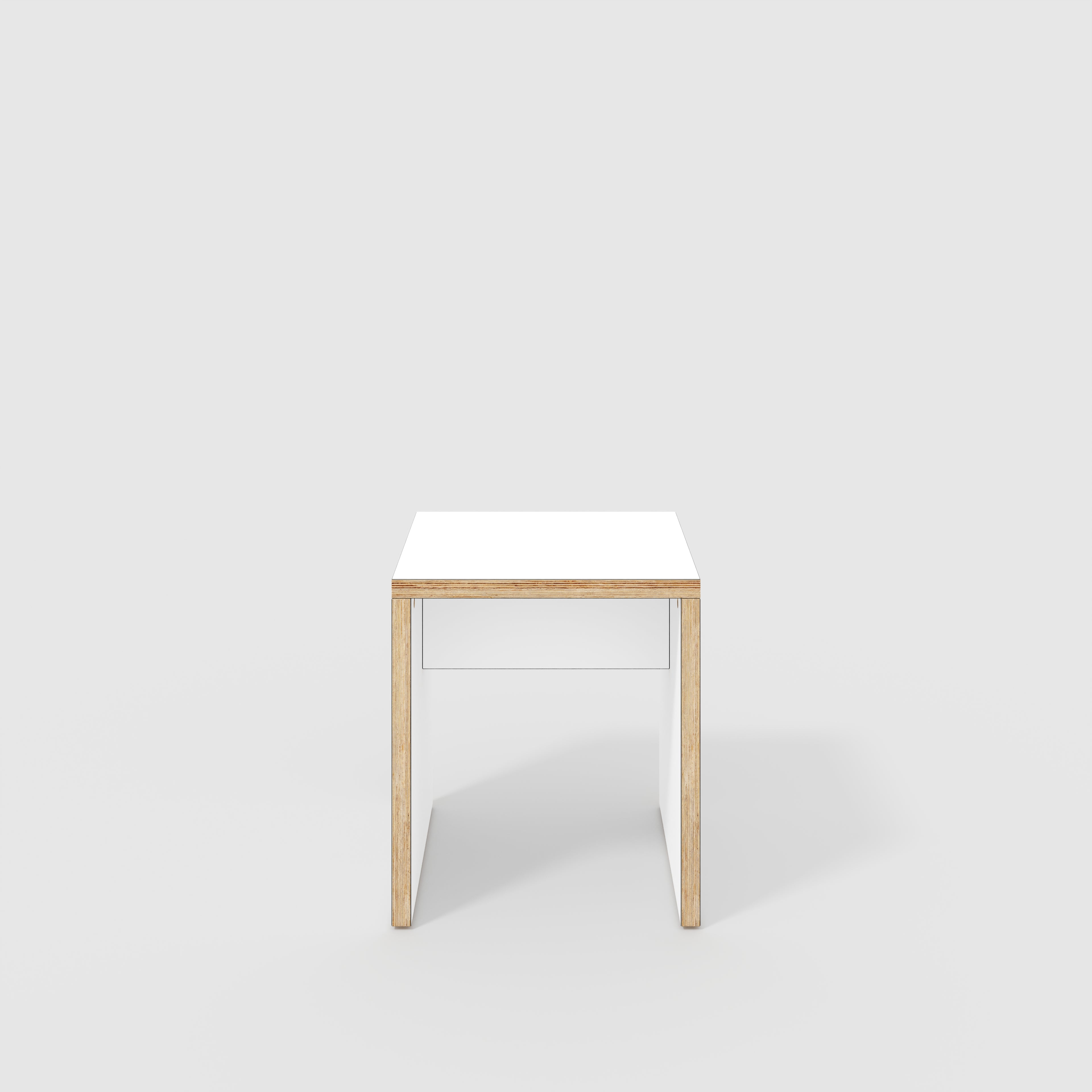 Plywood Stool with Solid Sides - Formica White - 400(w) x 400(d) x 450(h)