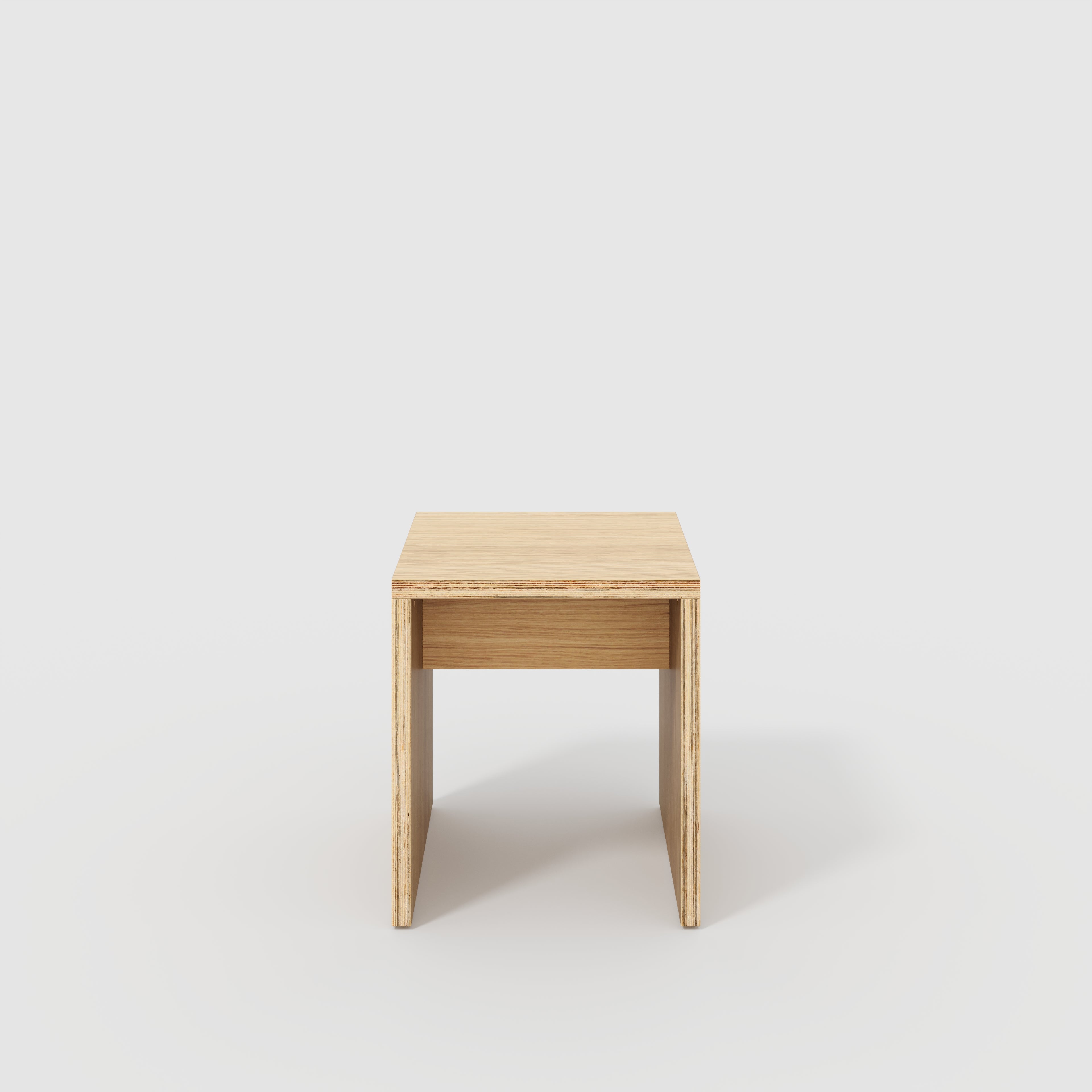 Stool with Solid Sides - Plywood Oak - 400(w) x 400(d) x 450(h)